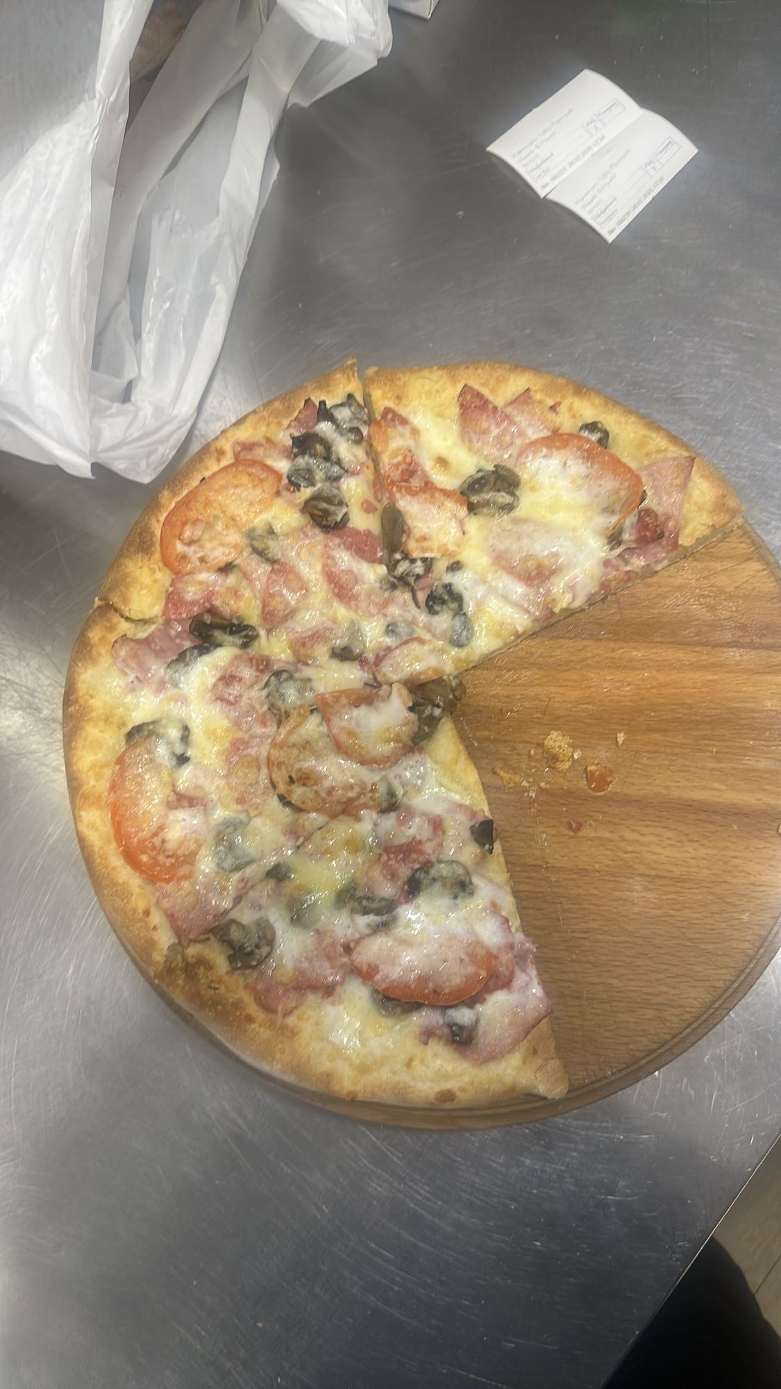 Пицца с ветчиной и грибами