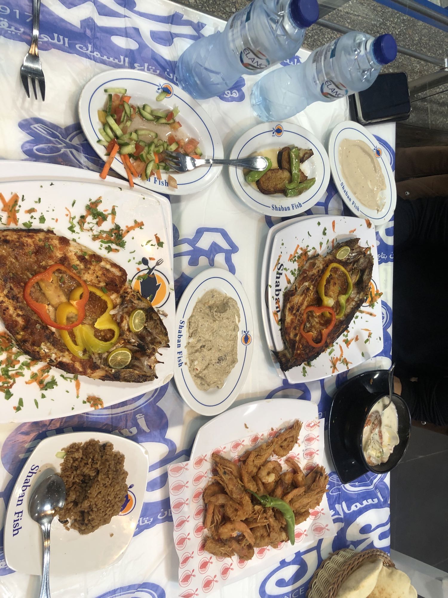 وجبة سمك مشوي ومقلي