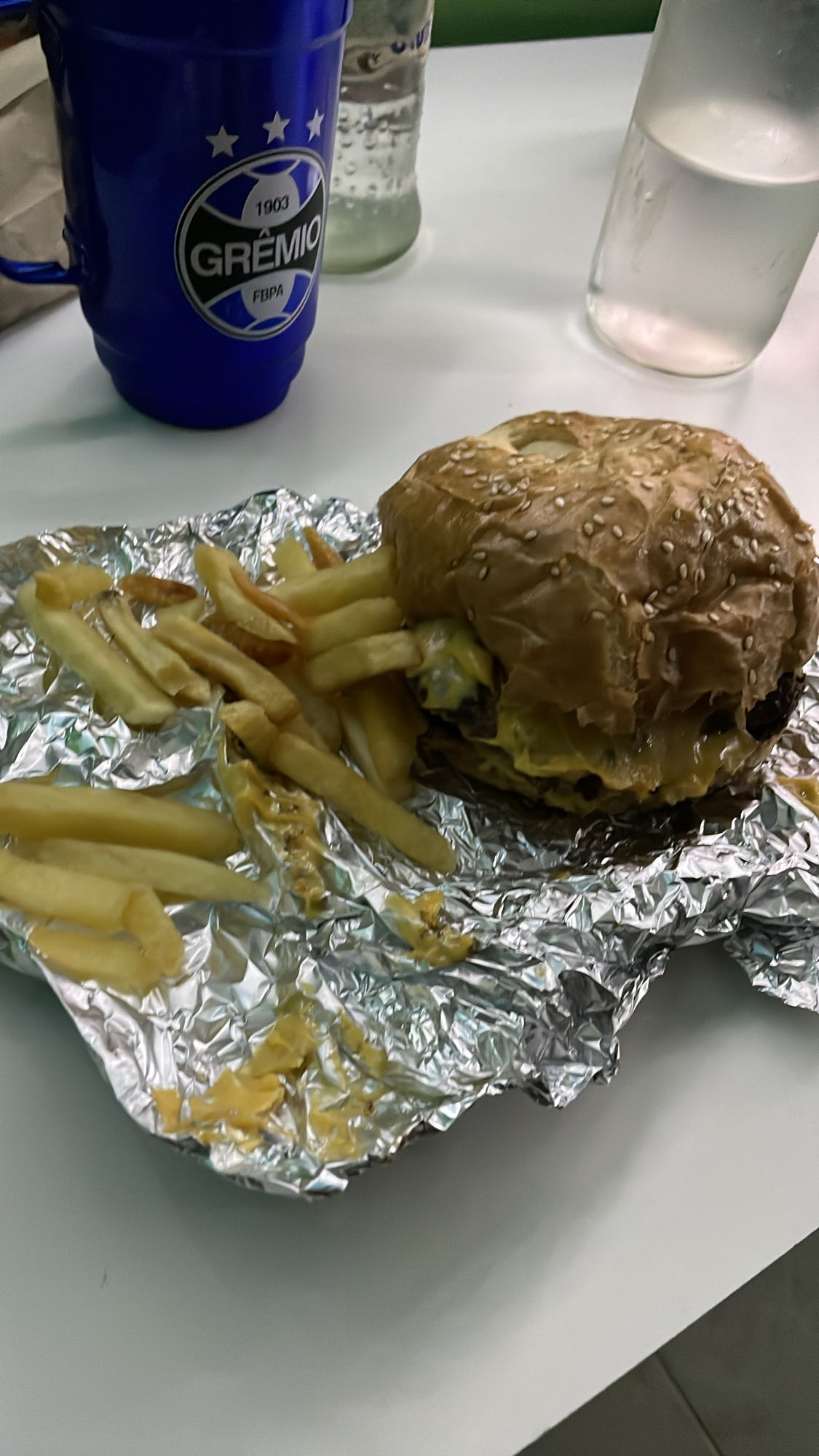 Hamburguesa con papas fritas
