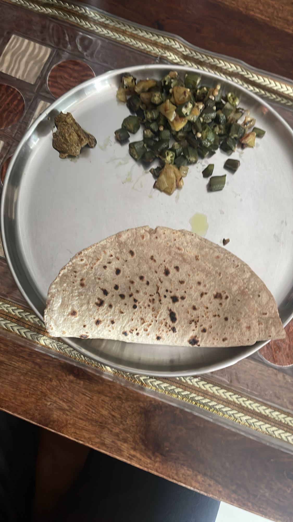 Roti with Bhindi Sabzi