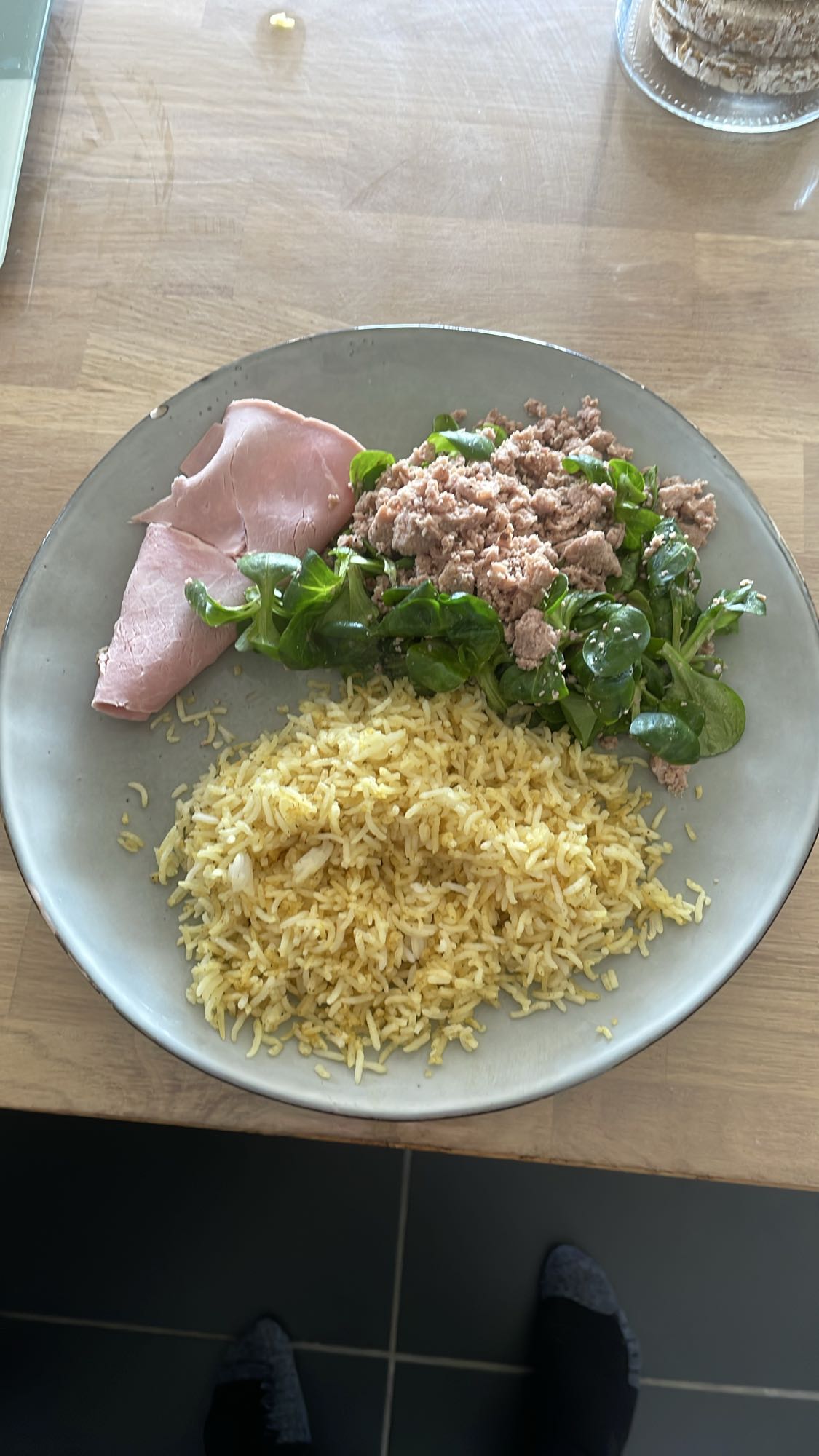 Riz au thon et salade