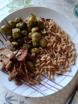 Pâtes au poulet et choux