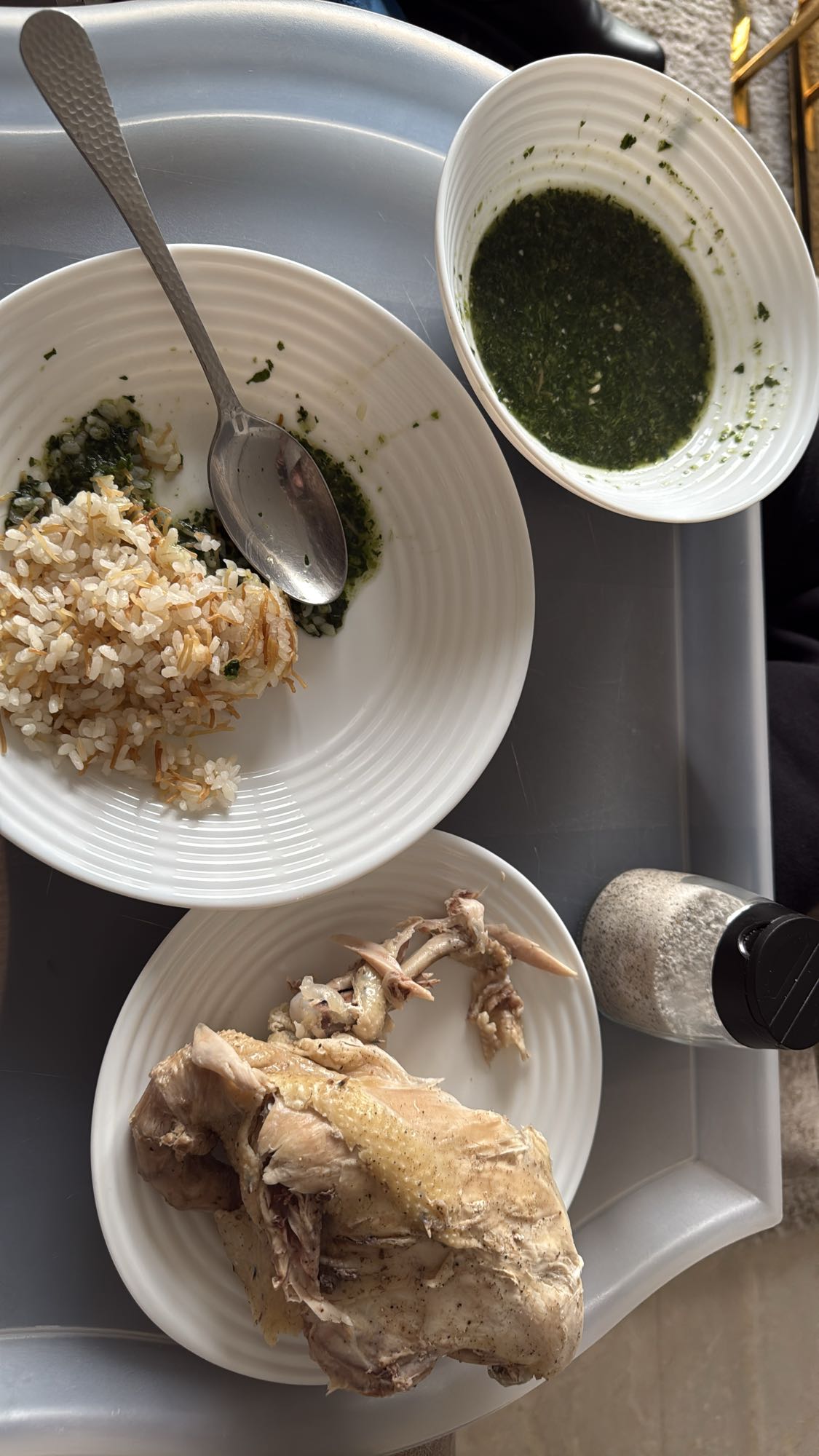 Chicken with Rice and Molokhia