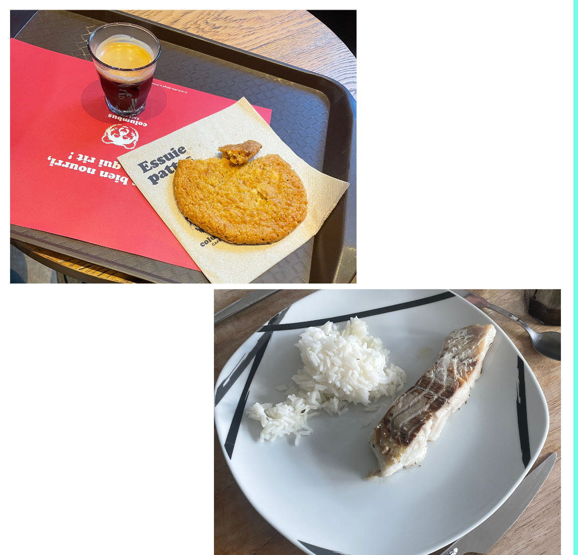 Poisson avec riz et cookie