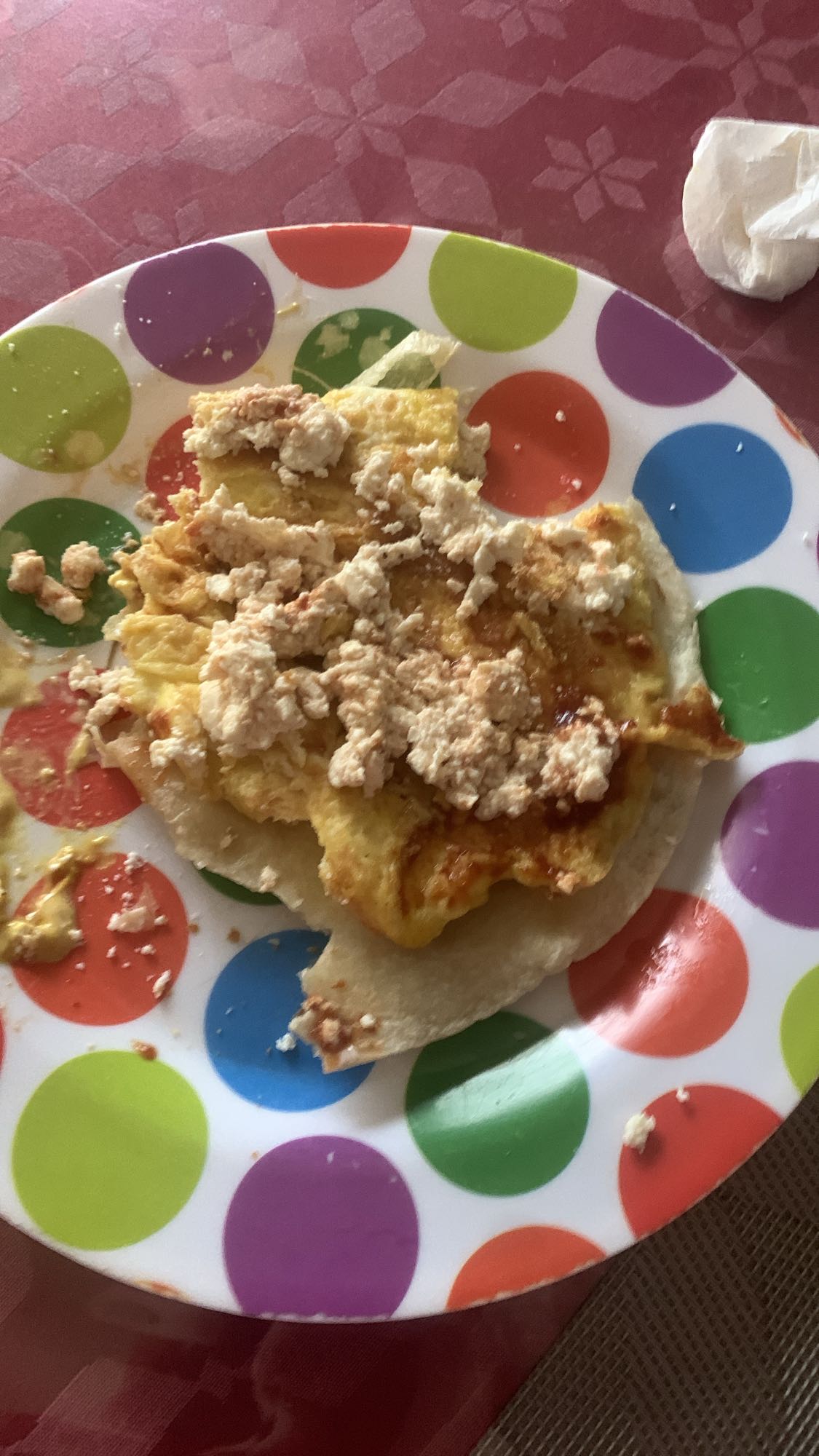 Tacos de huevo con queso