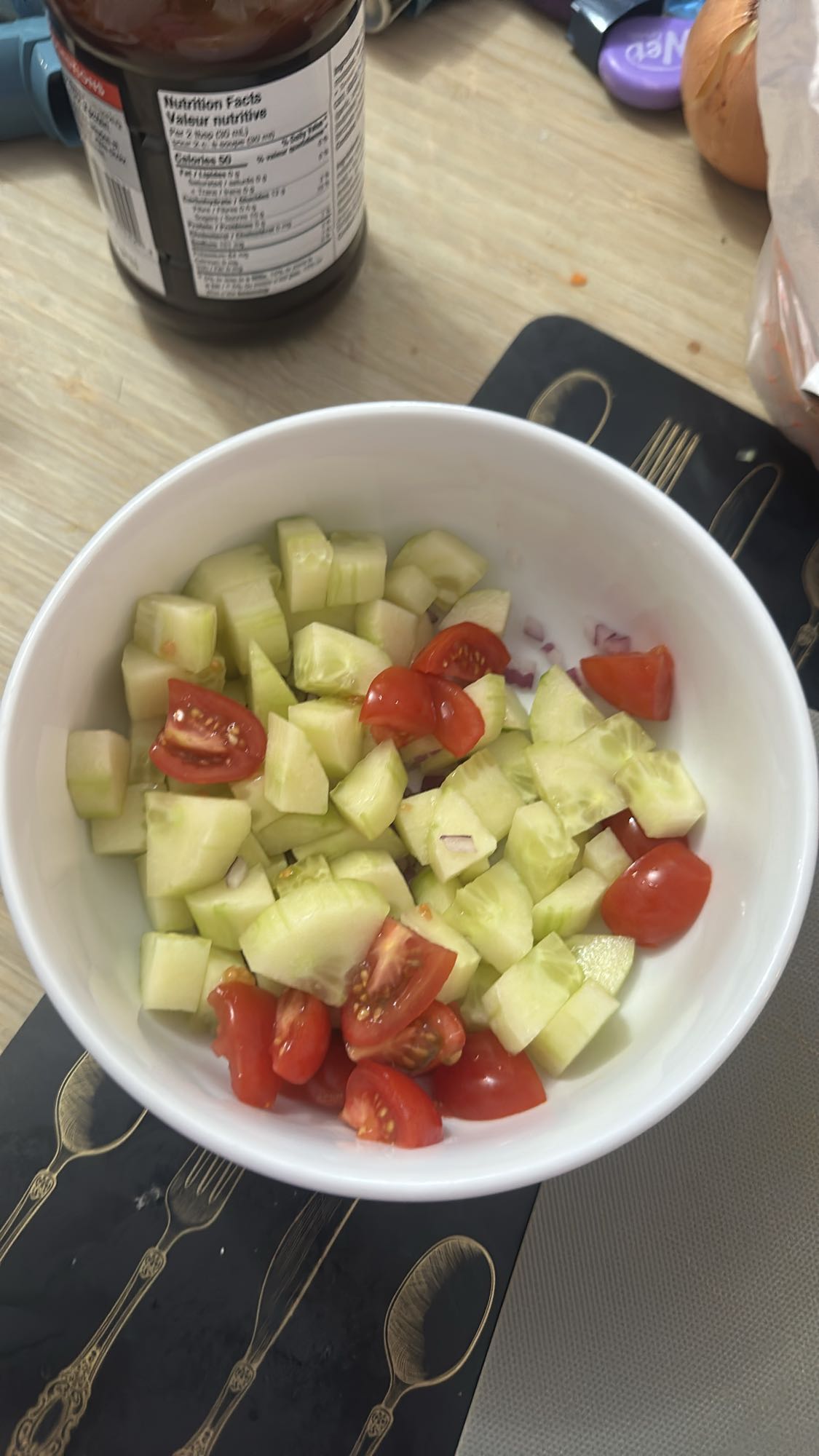 Salade concombre tomate
