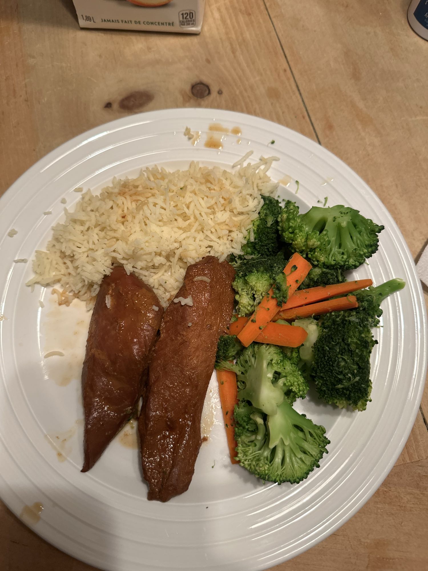 Riz avec légumes et protéines