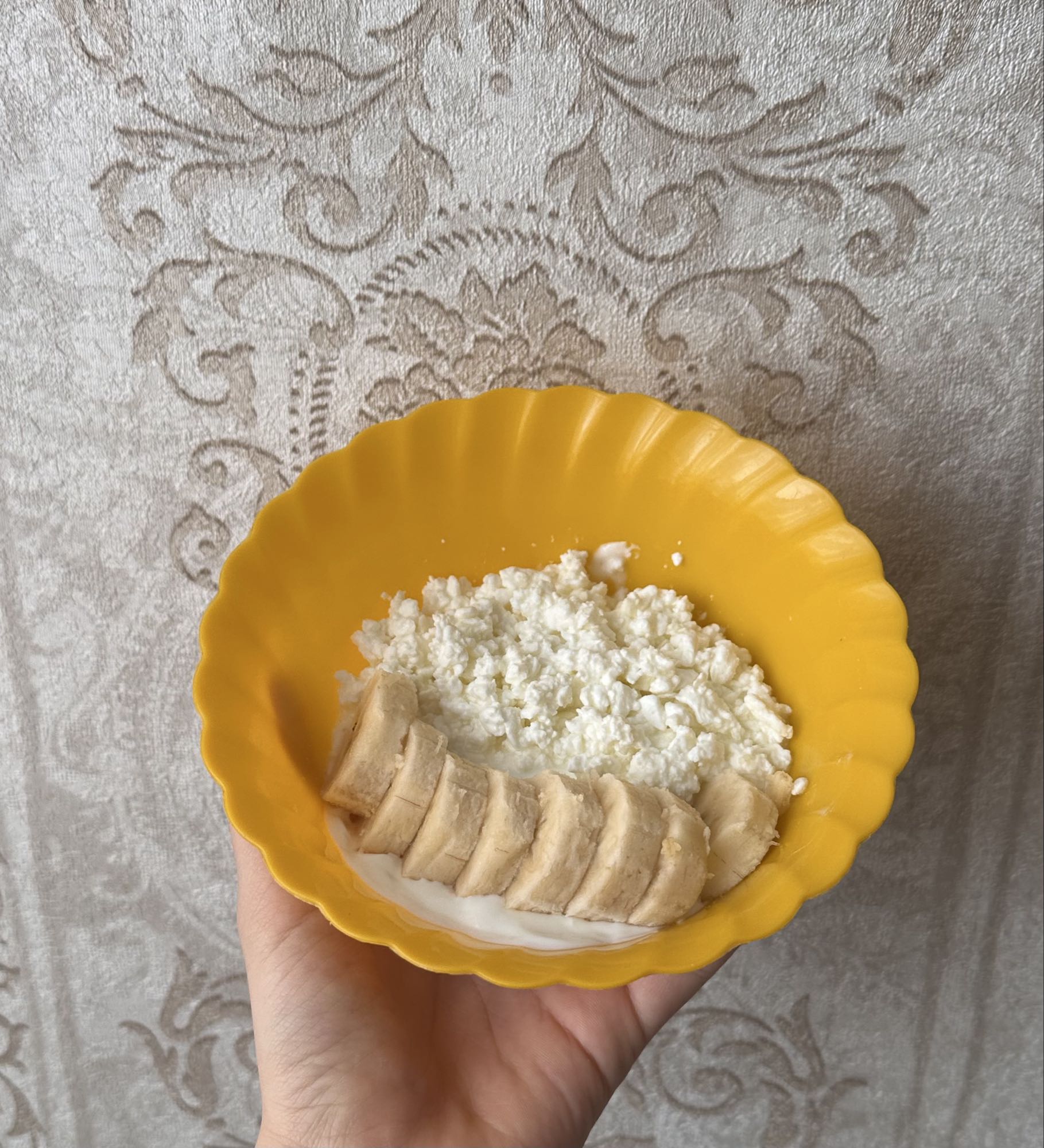 Творог с бананом