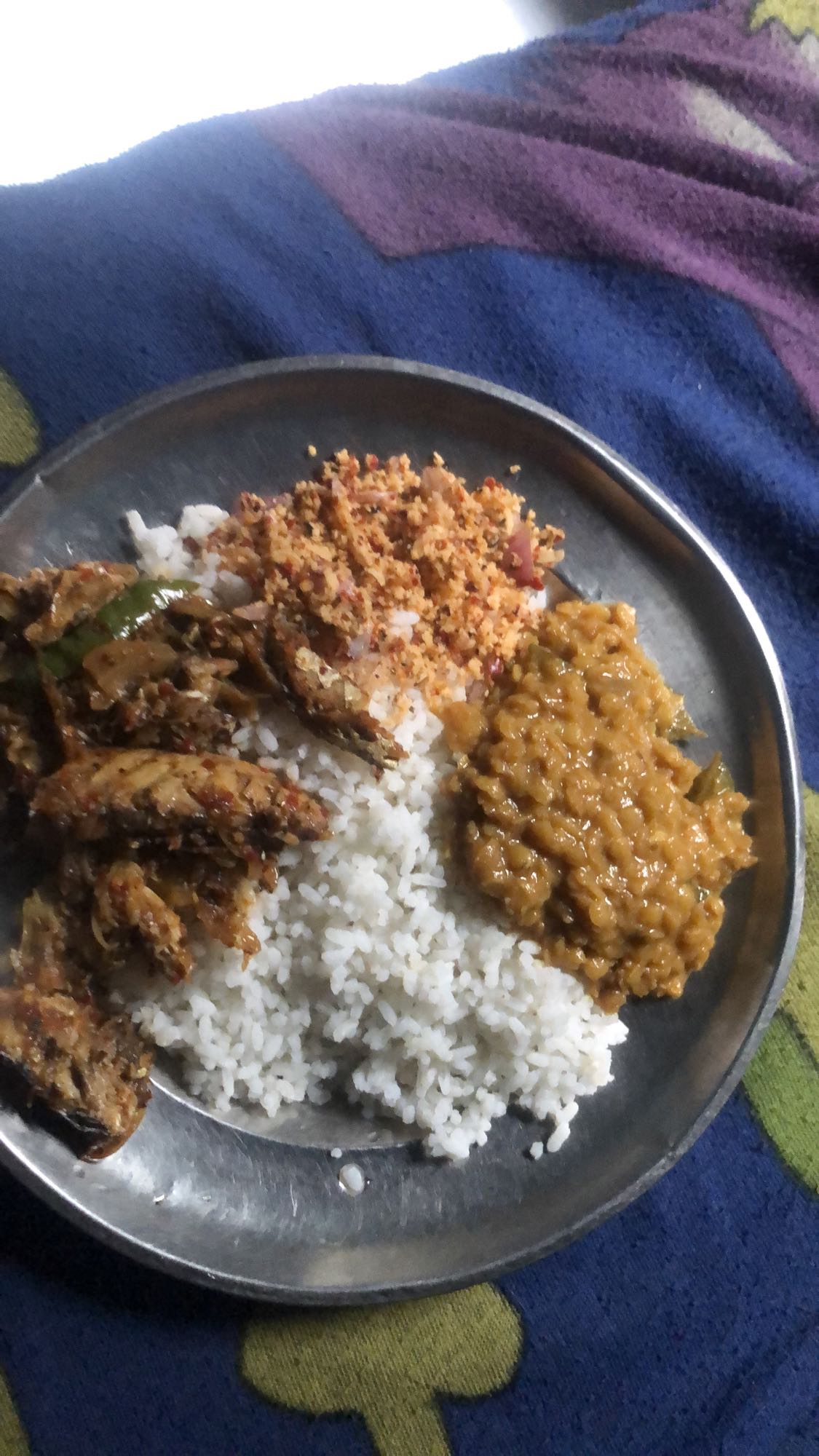 Rice with fish and dhal