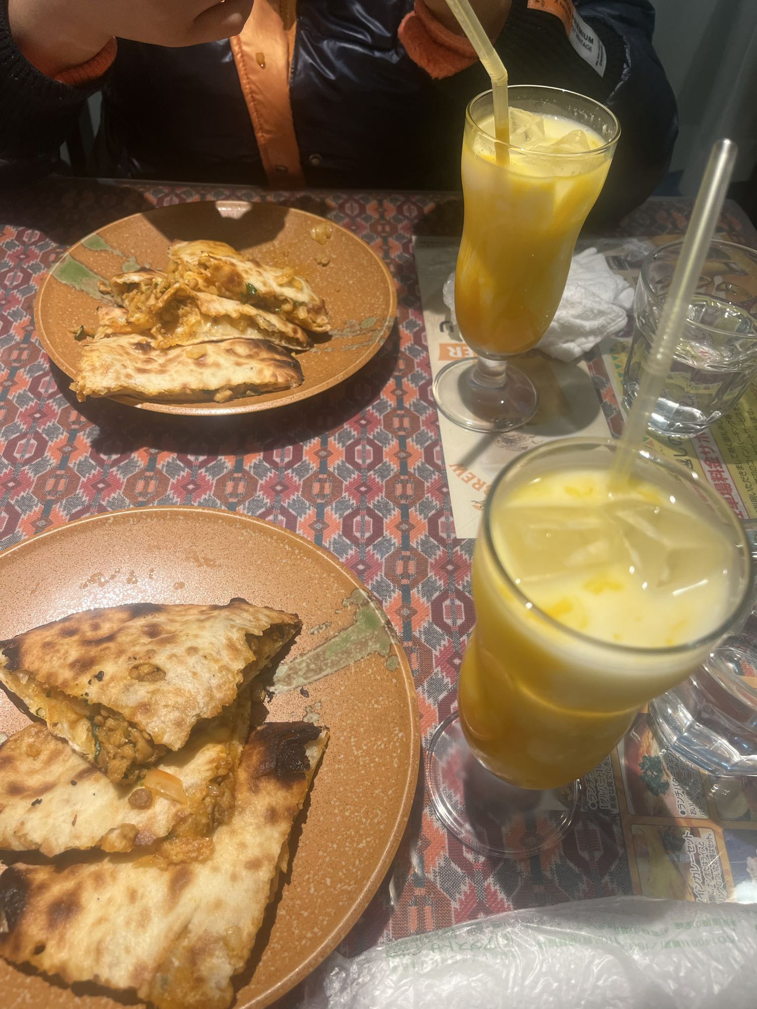 Stuffed Naan with Mango Lassi