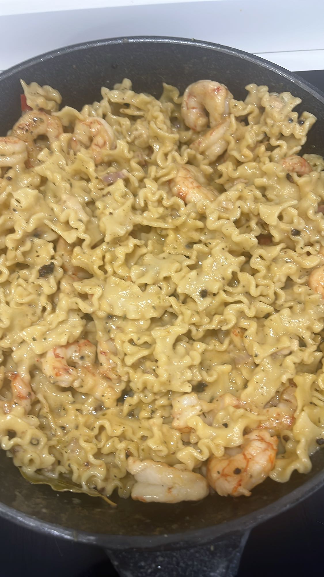 Pasta con camarones