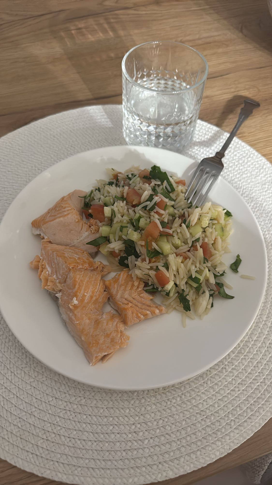 Grilled Salmon with Rice Salad