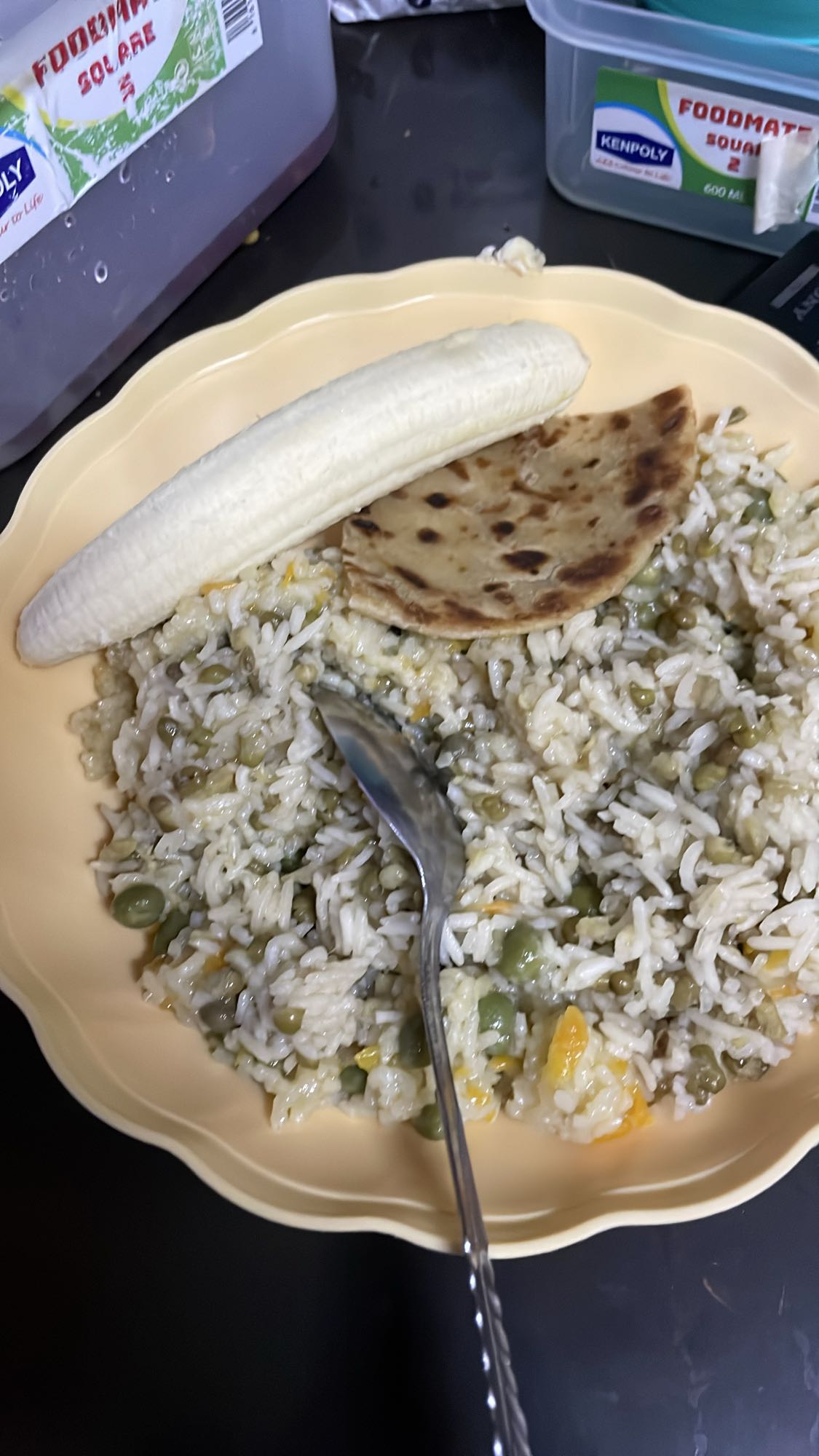 Rice with Chapati & Banana