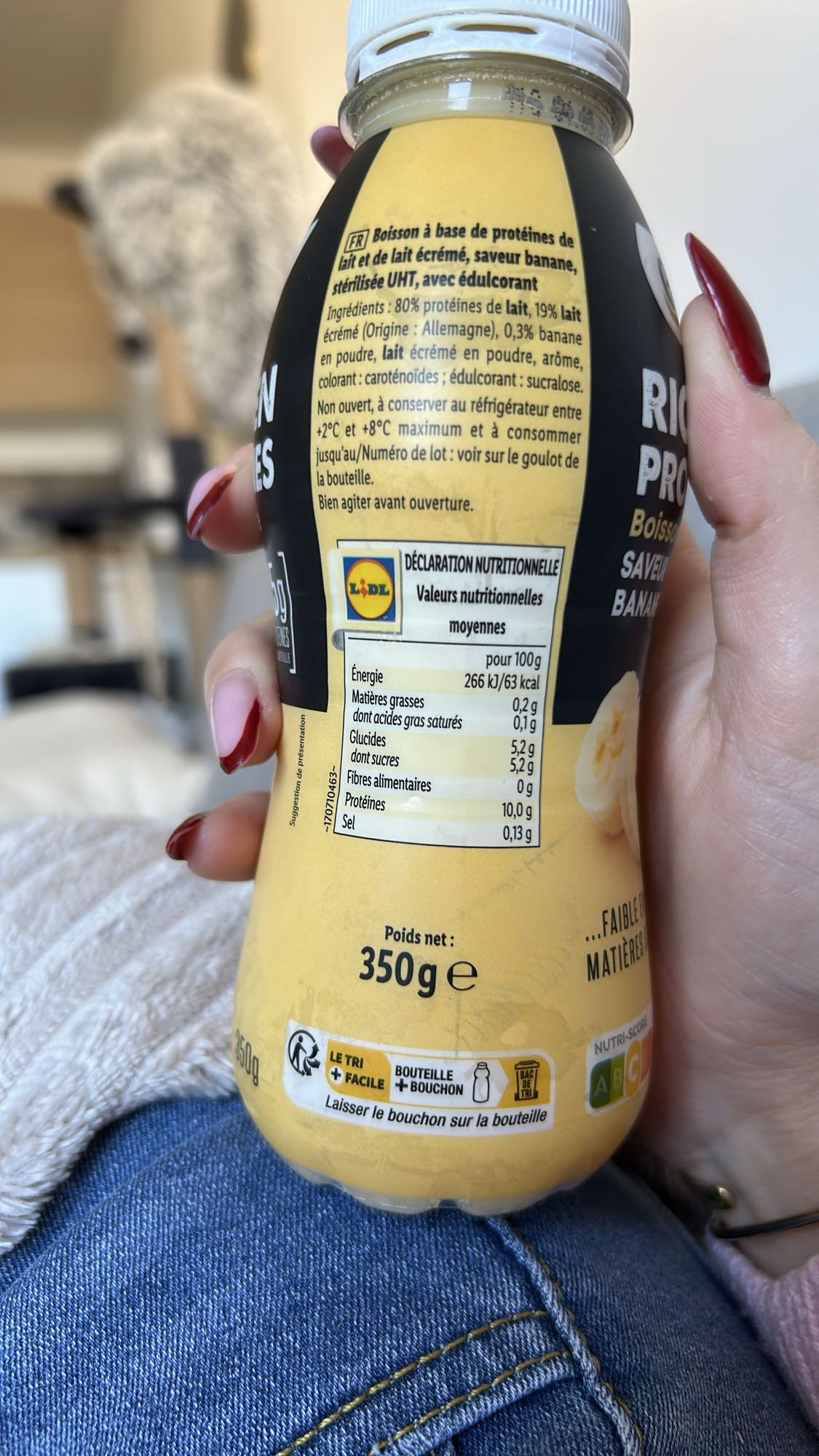 Boisson protéinée banane