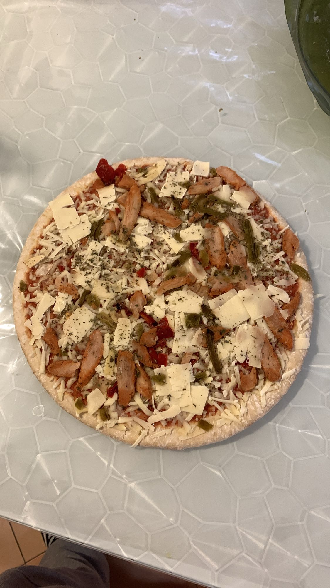 Pizza de pollo y queso