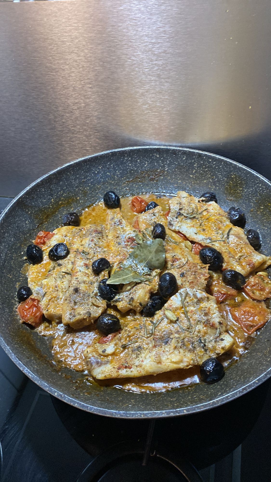 Poêlée de poisson aux olives