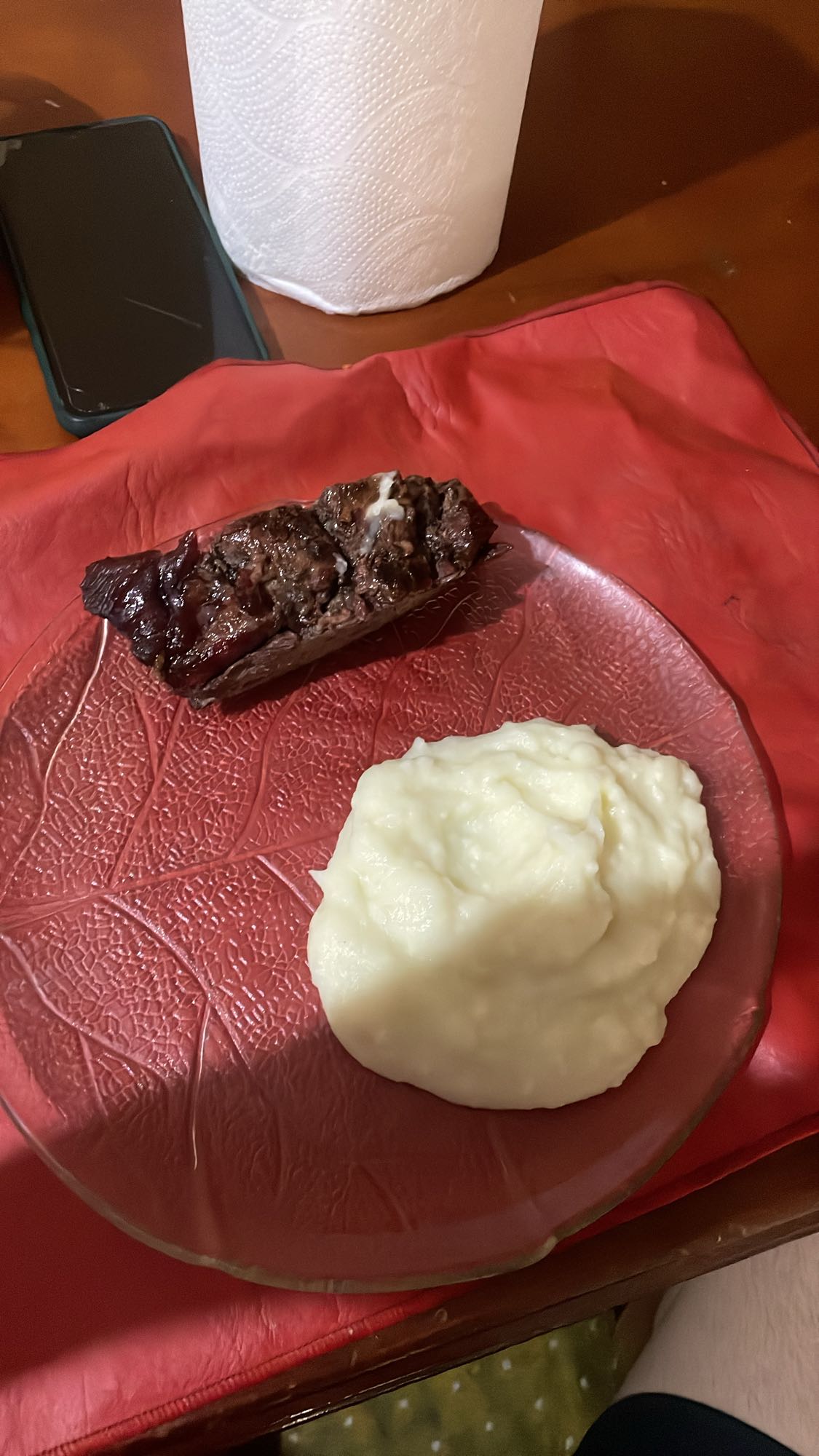 Carne asada con puré
