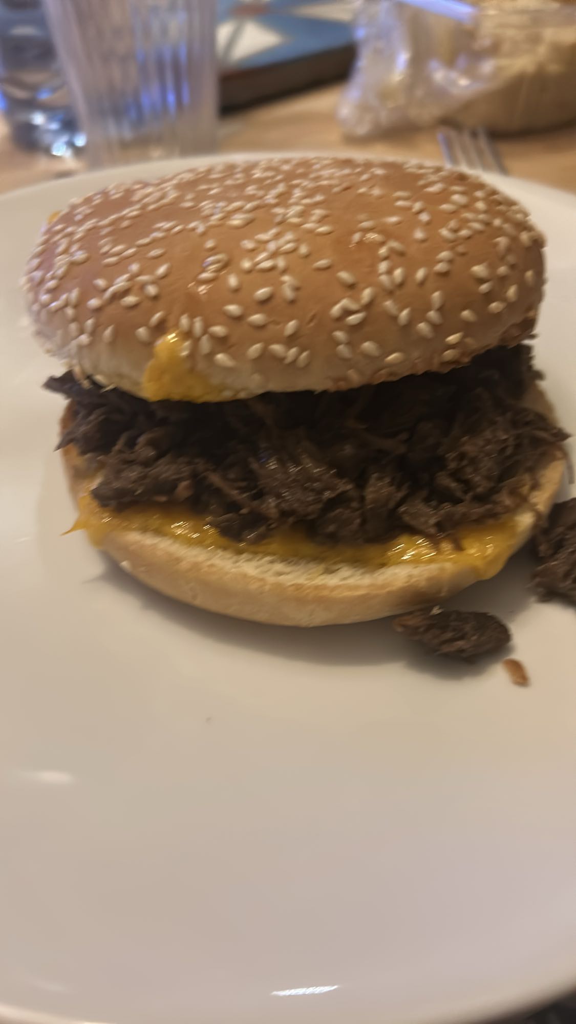 Burger effiloché de bœuf
