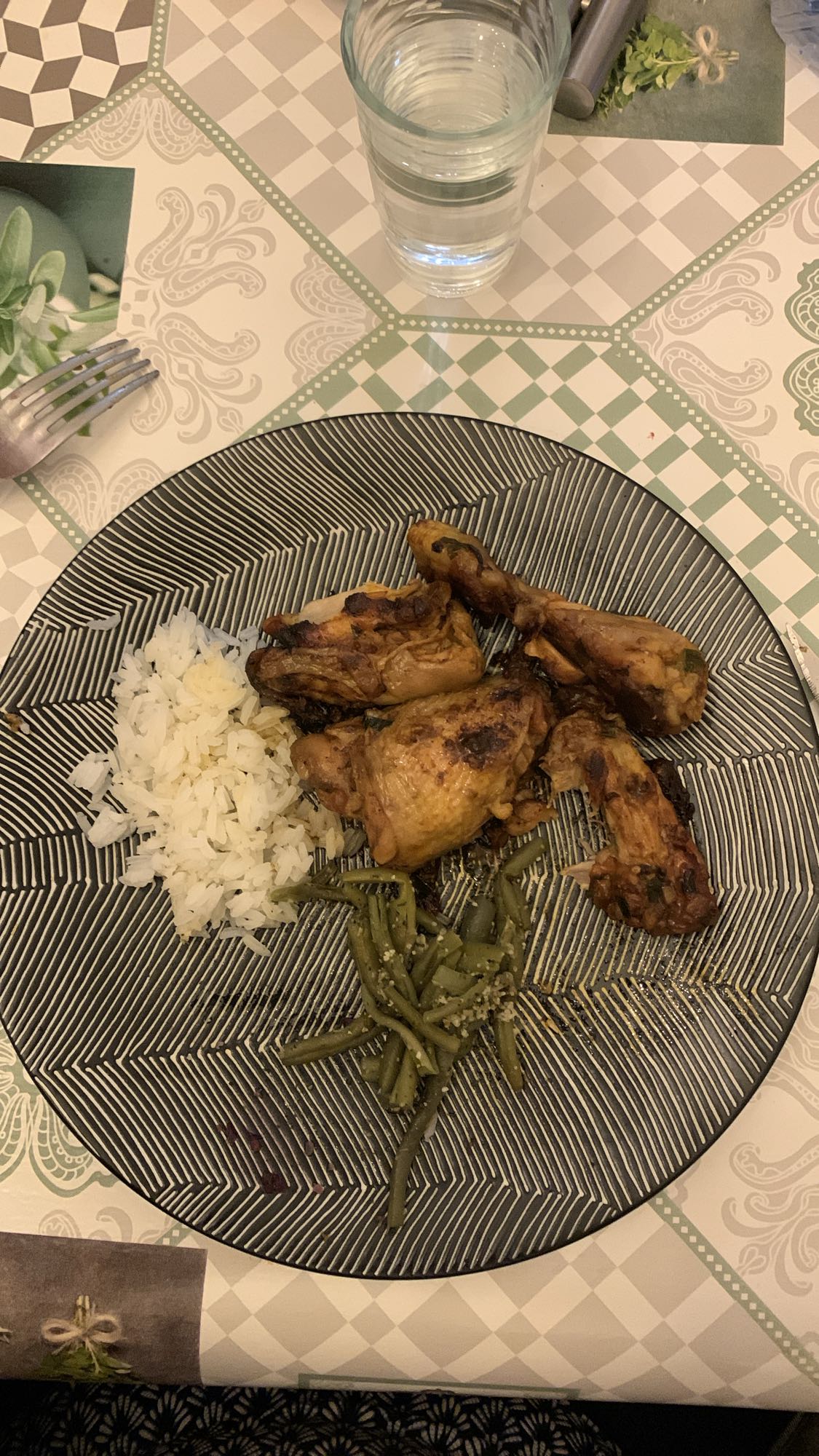 Poulet grillé avec riz