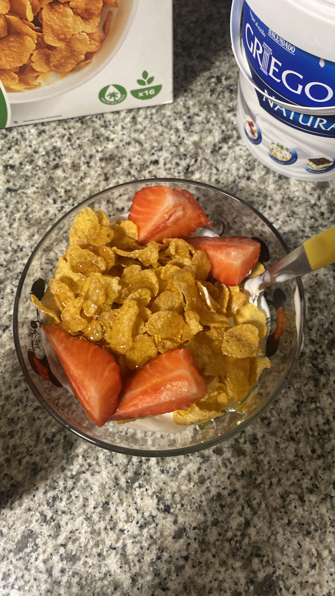 Yogur con cereales