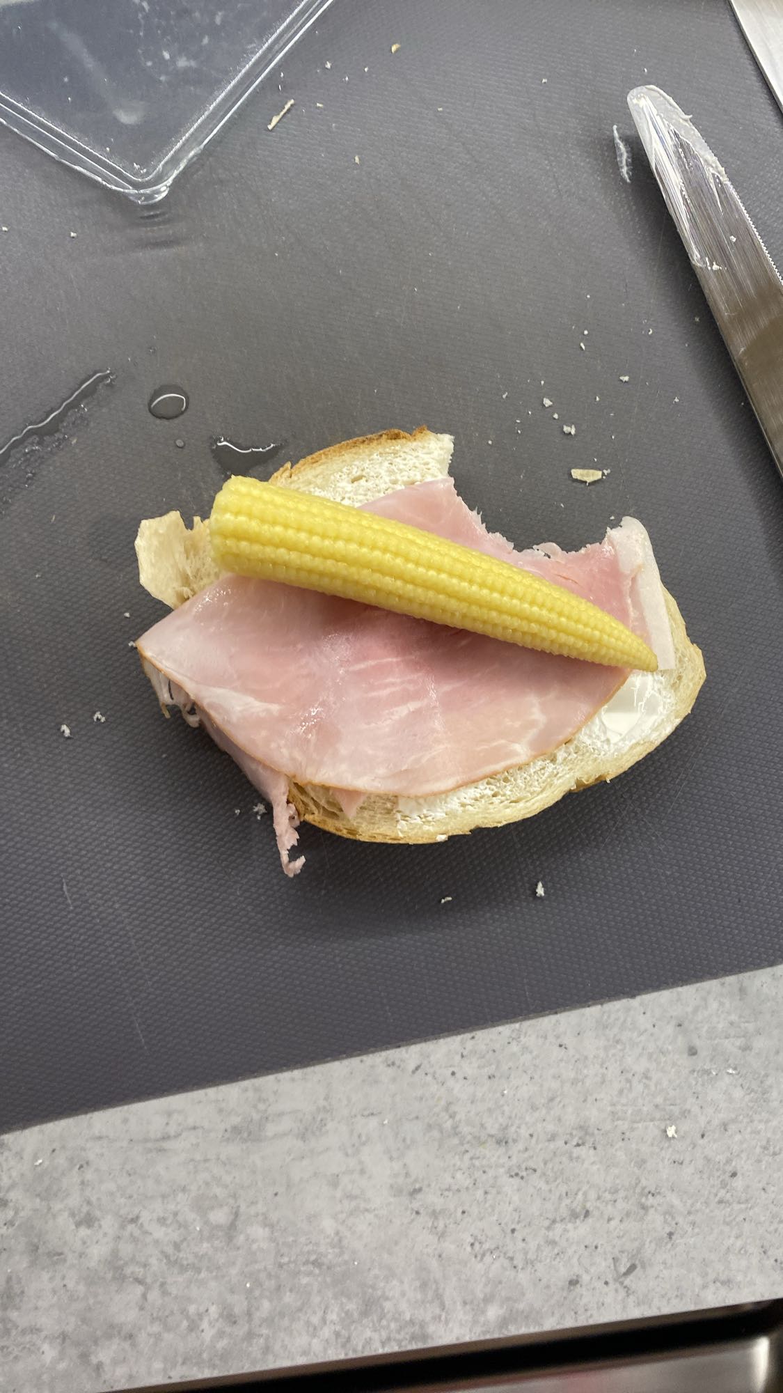 Ham and Baby Corn Sandwich