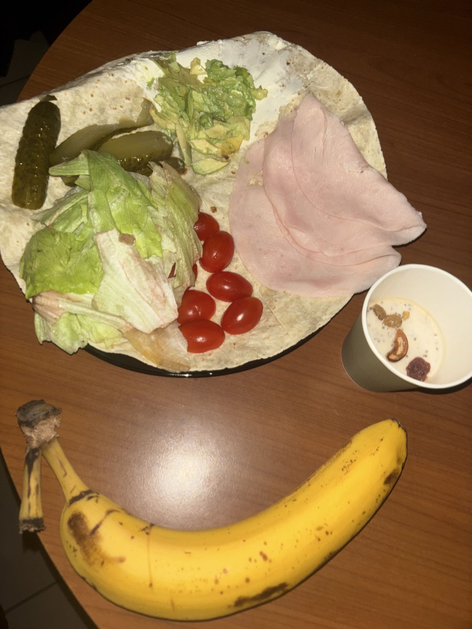 Wrap au jambon et banane