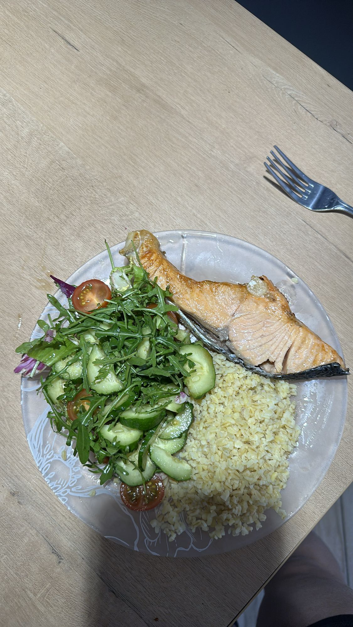 Лосось с булгуром