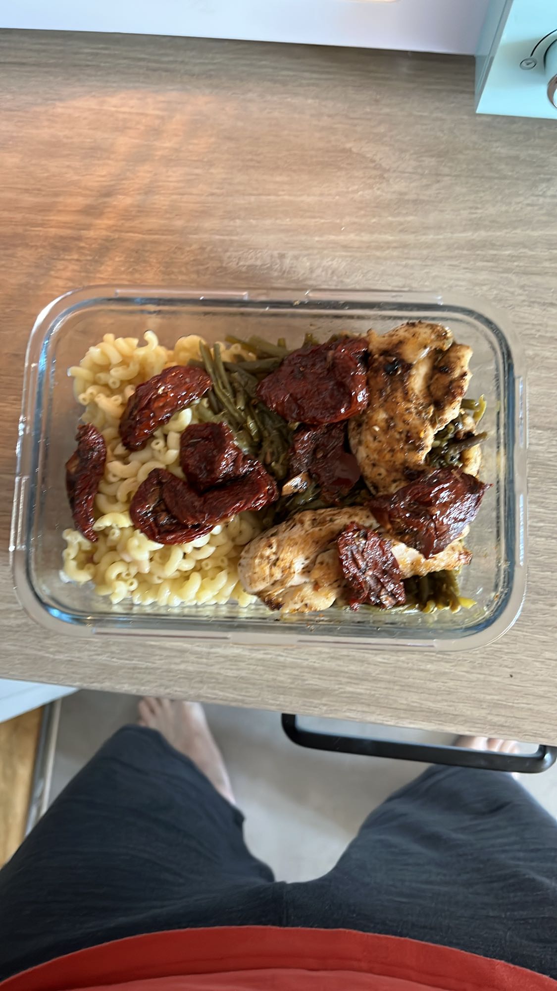 Poulet aux pâtes et légumes