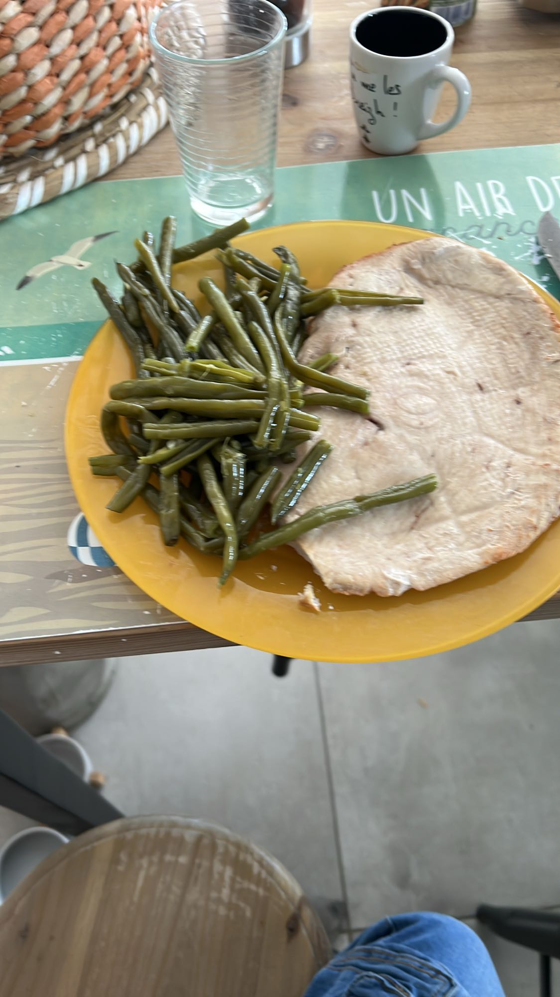 Poulet et haricots verts