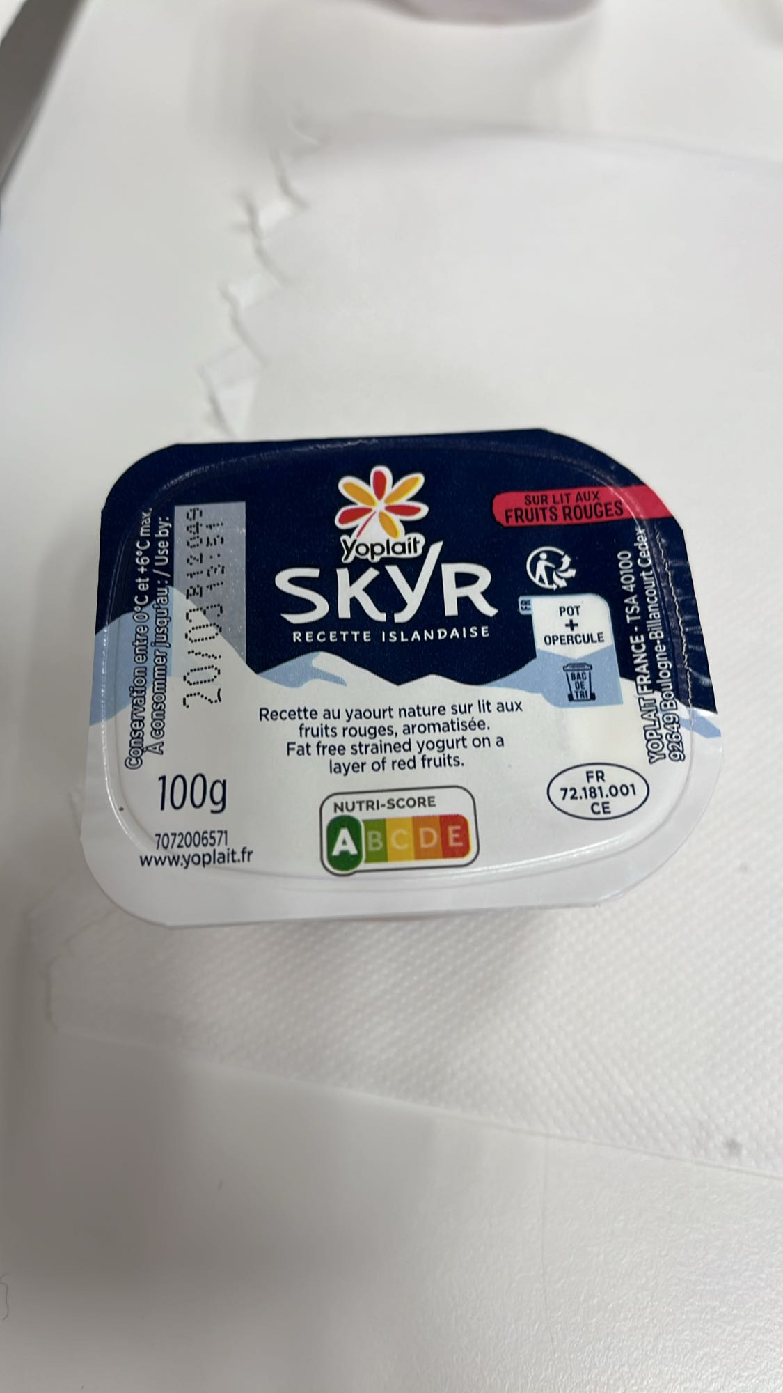 Skyr aux fruits rouges