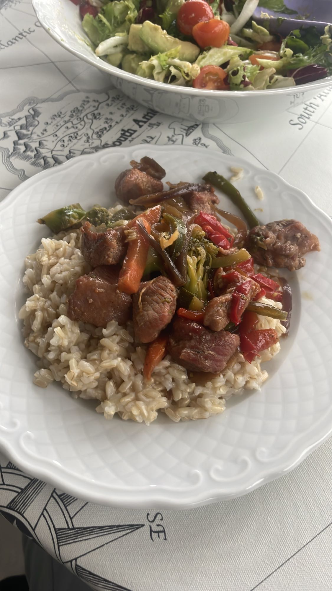 Arroz integral con carne