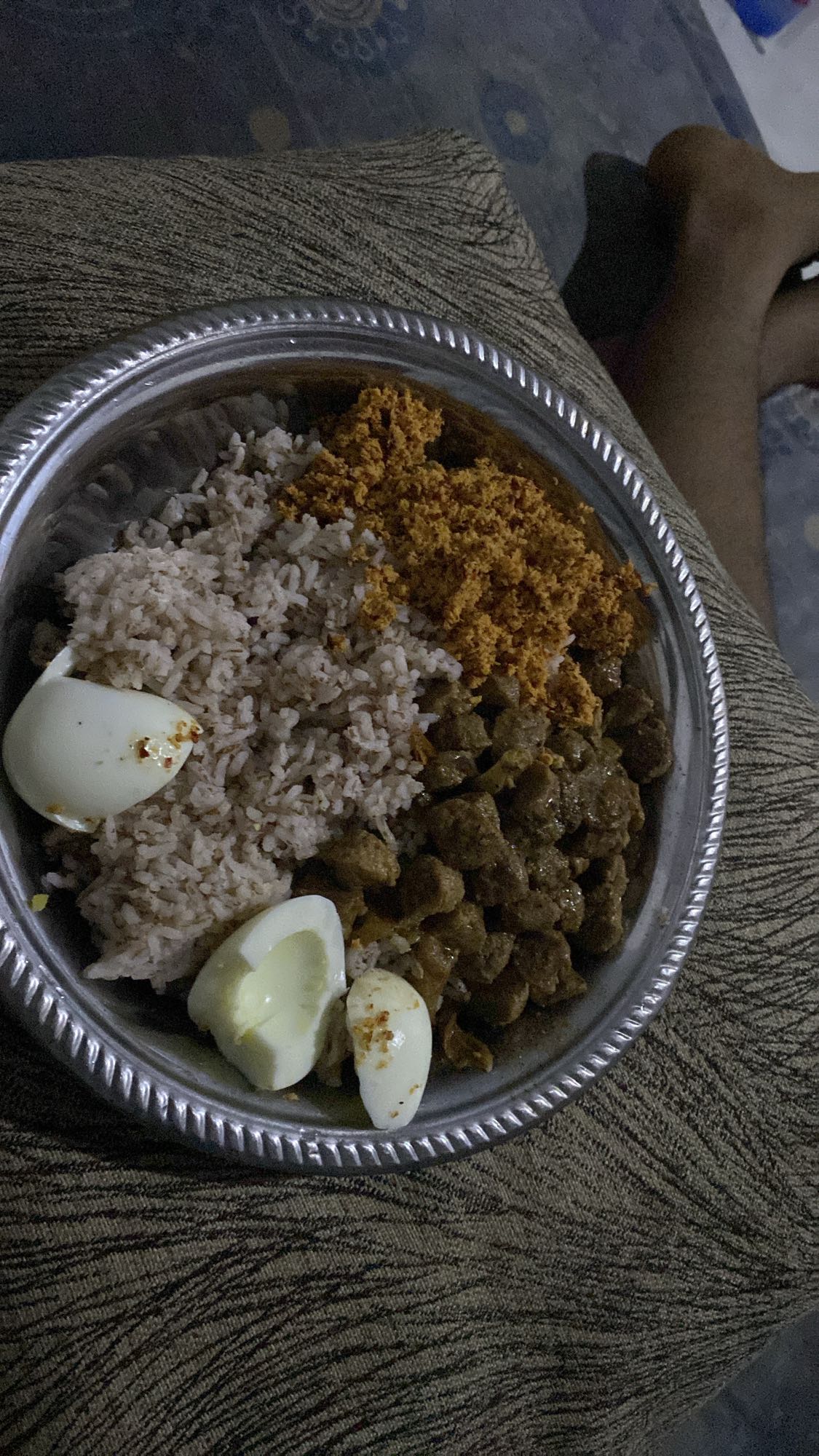 Rice with egg and curry