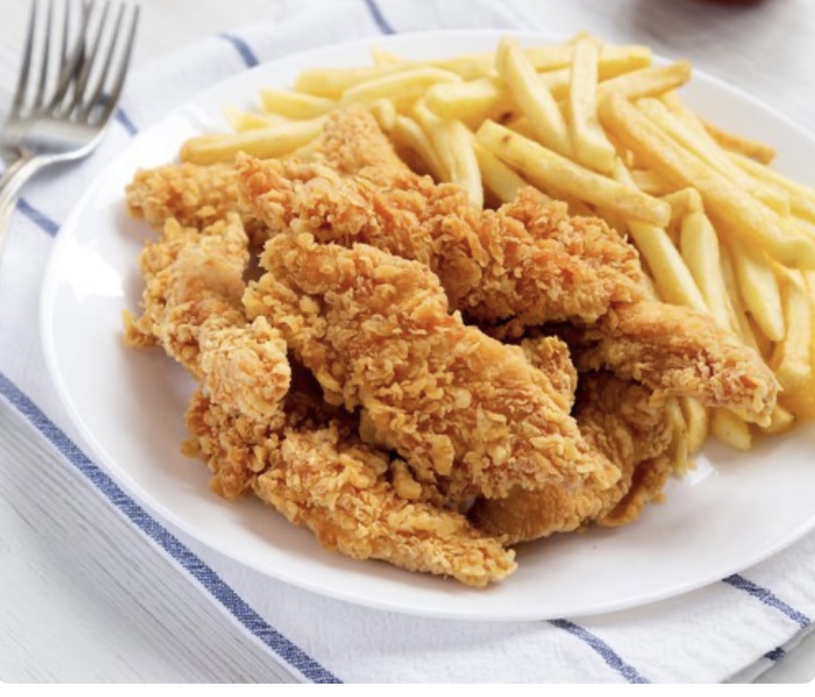Poulet frit et frites