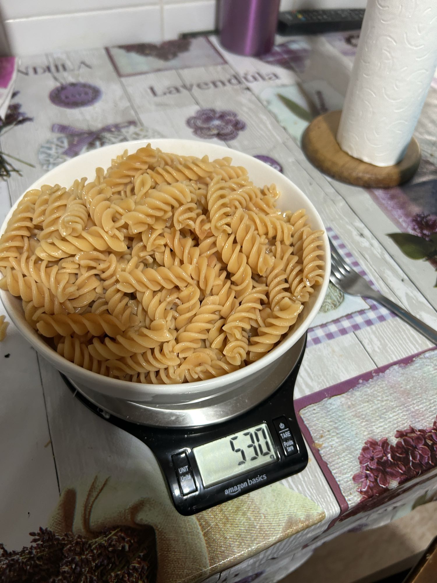 Pasta integral cocida