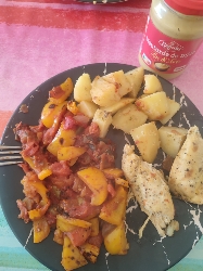 Poulet avec légumes et pommes