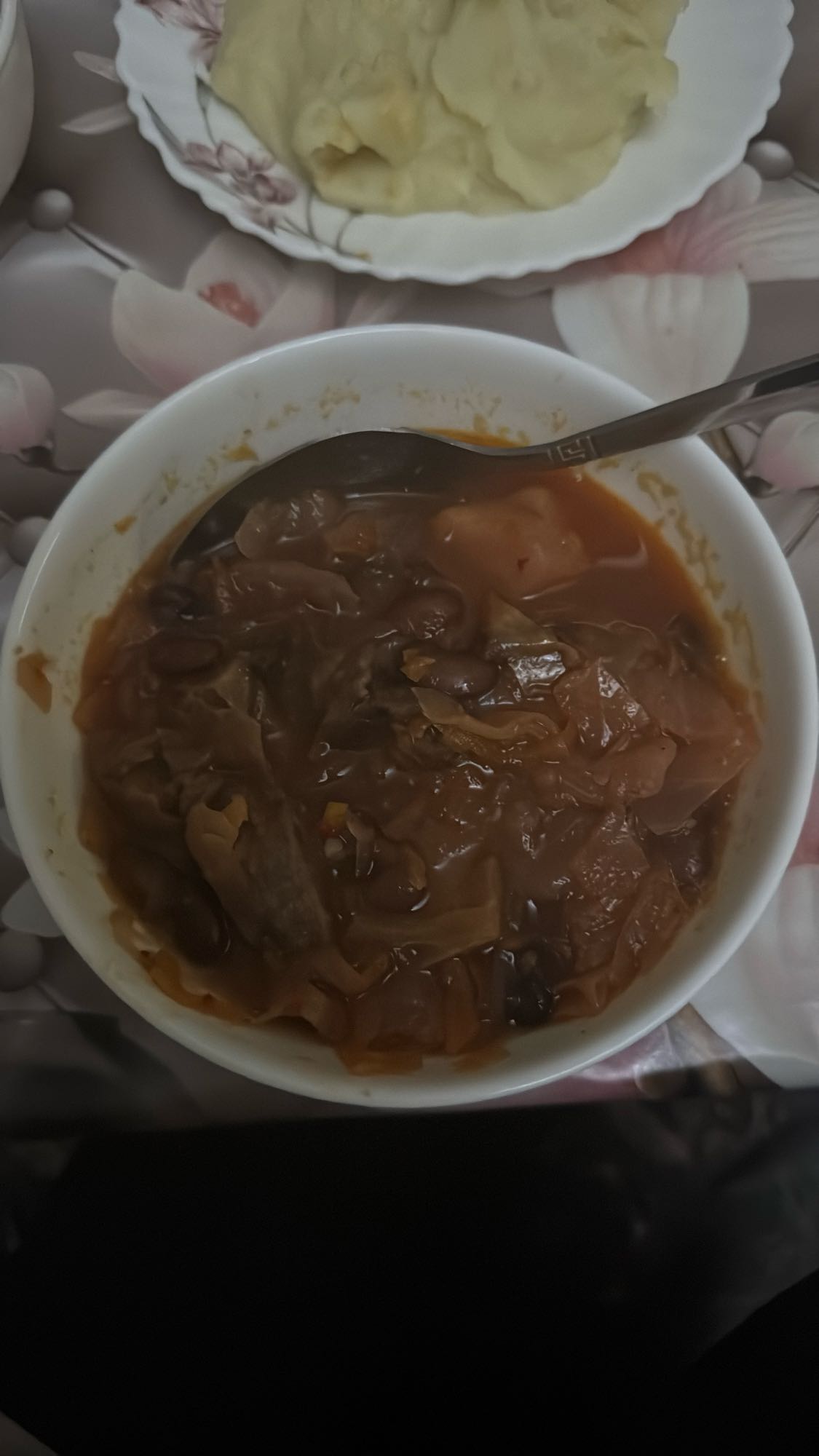 Тушеная капуста с фасолью