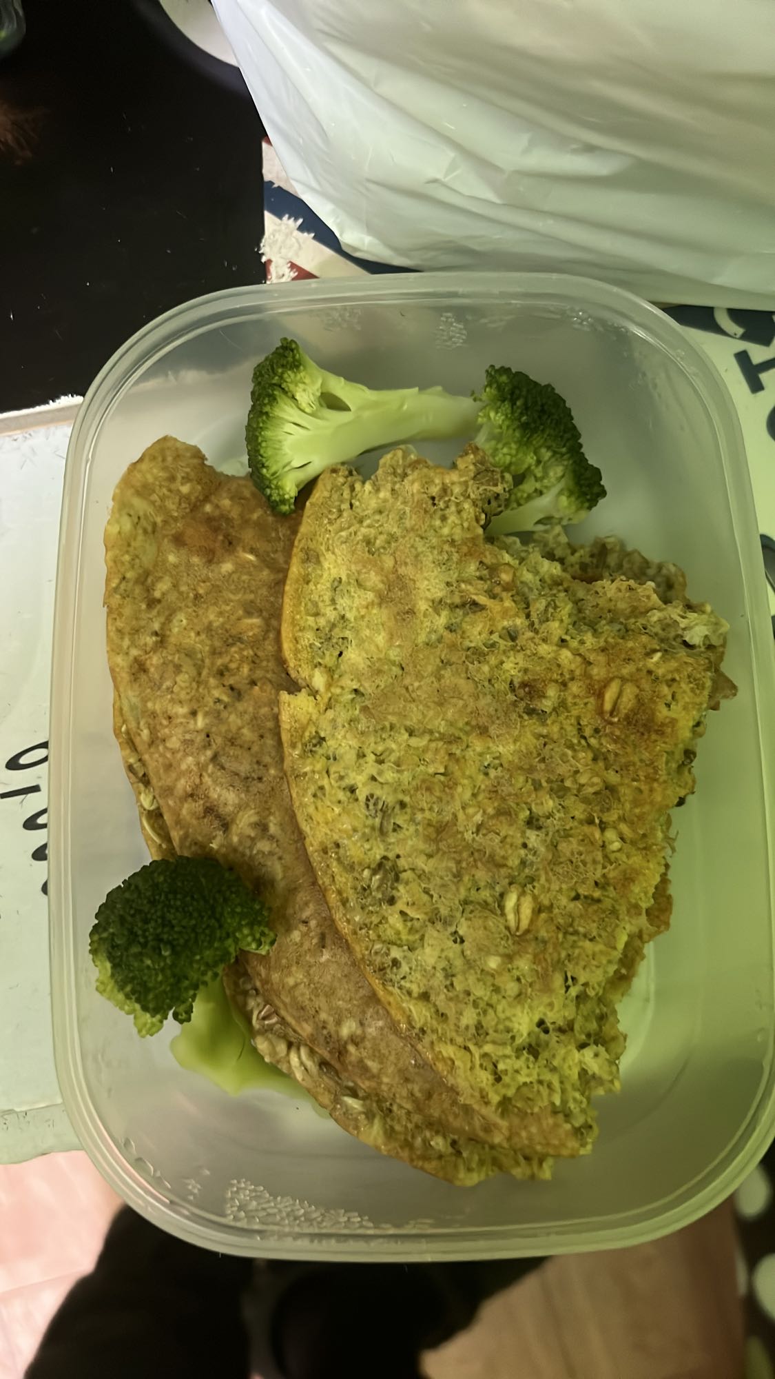 Tortilla de avena y brócoli