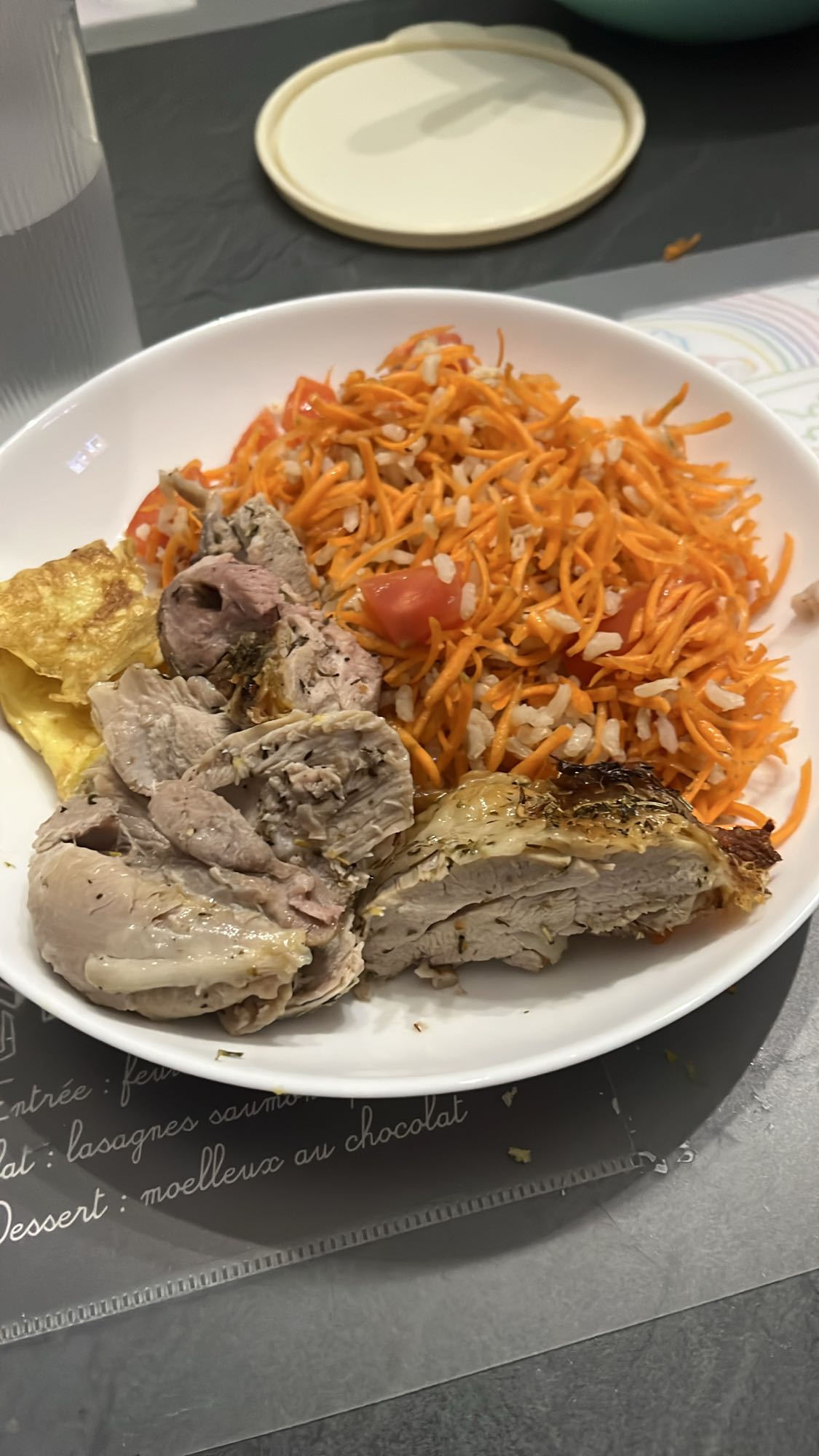 Poulet avec salade de carottes