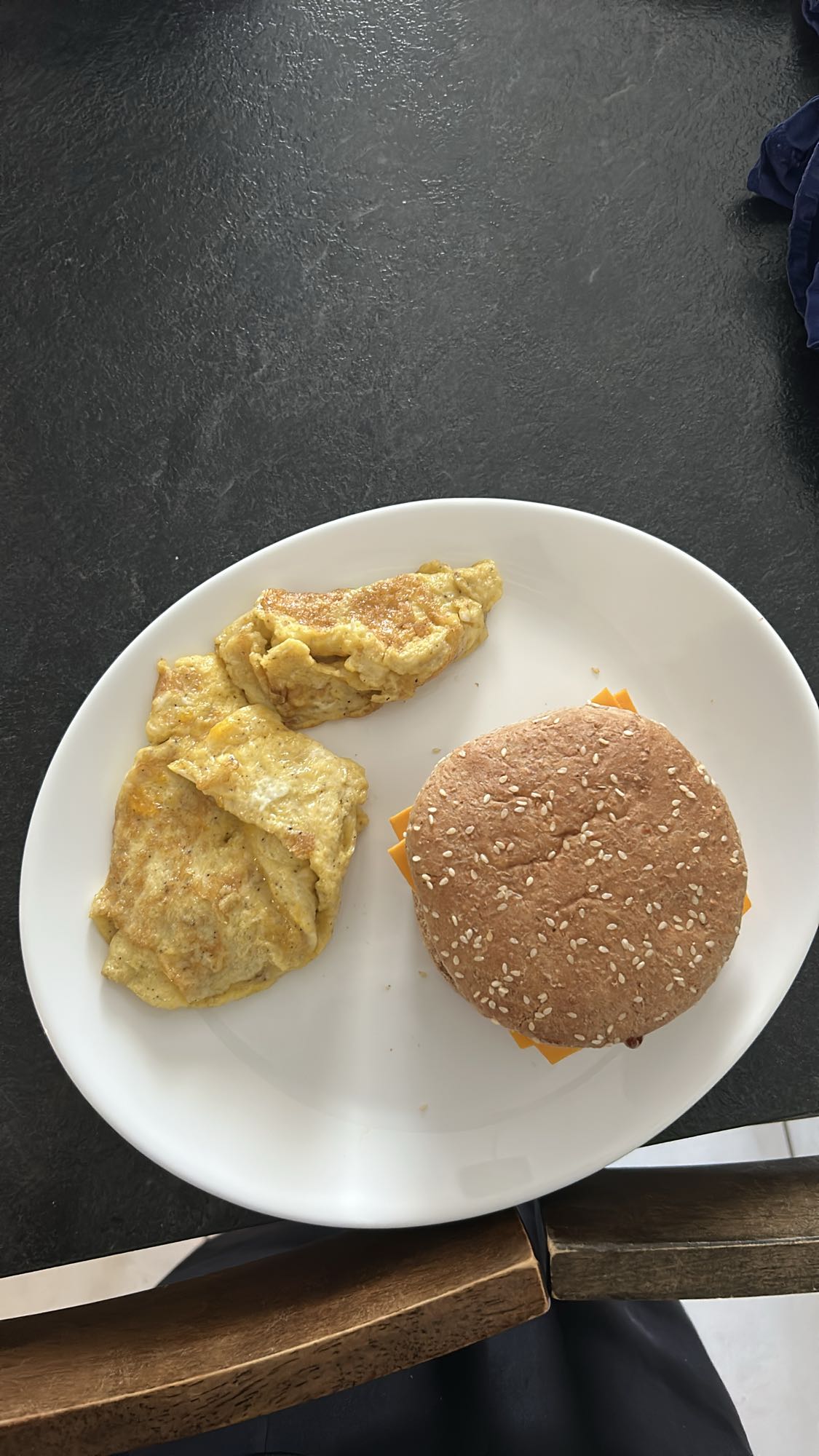 Omelette et burger maison