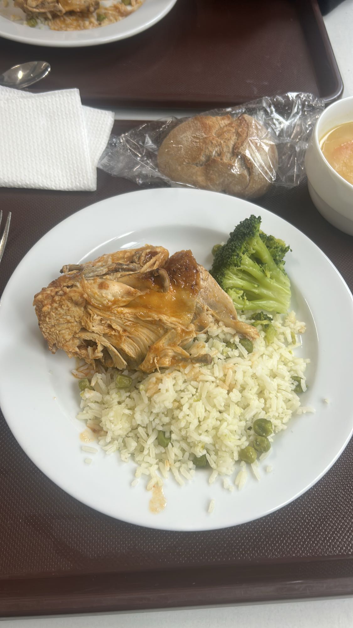 Frango com arroz e brócolis