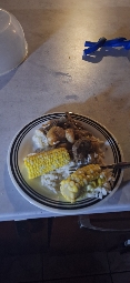 Rice with meat and corn