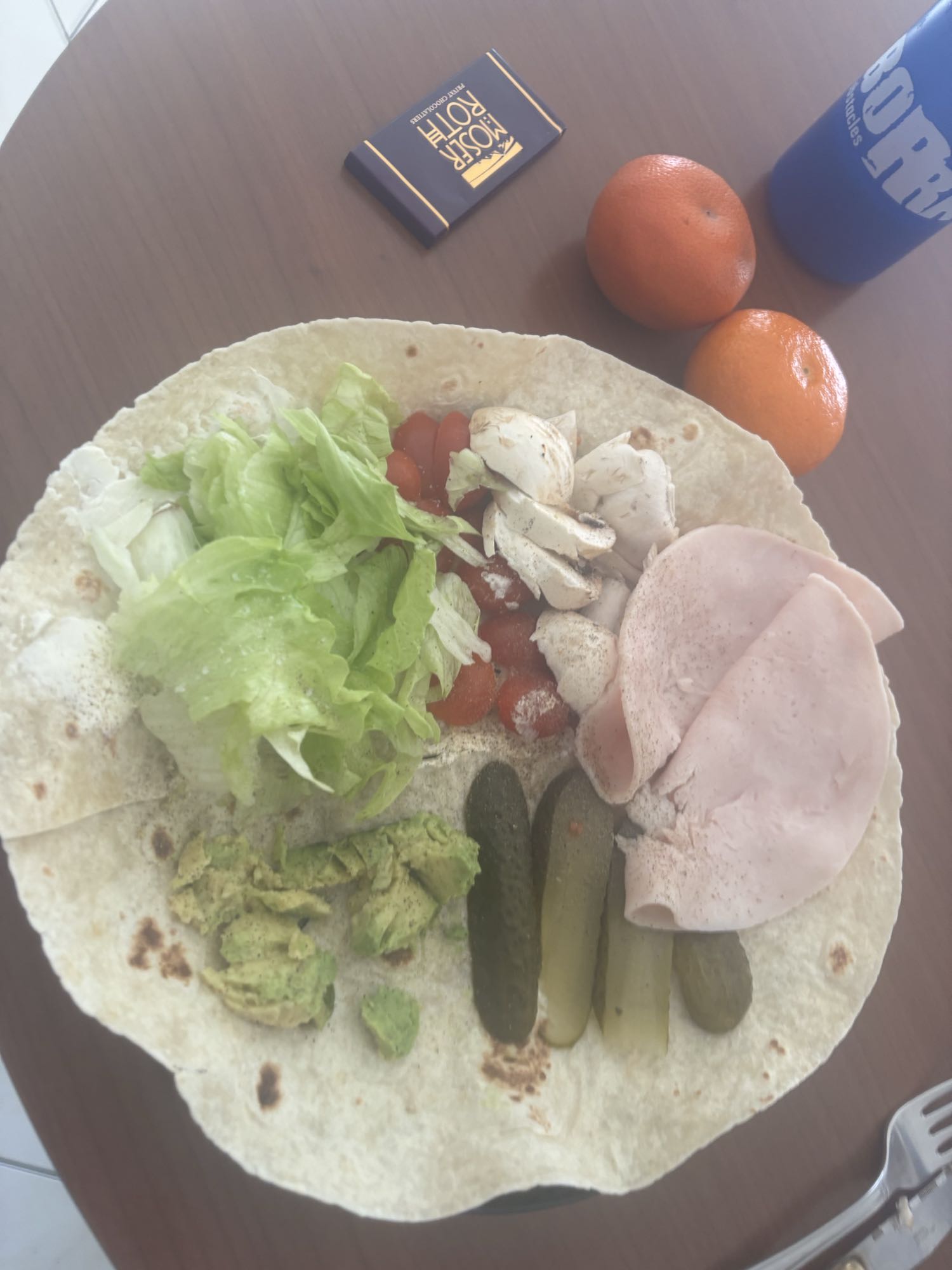 Wrap au jambon et légumes