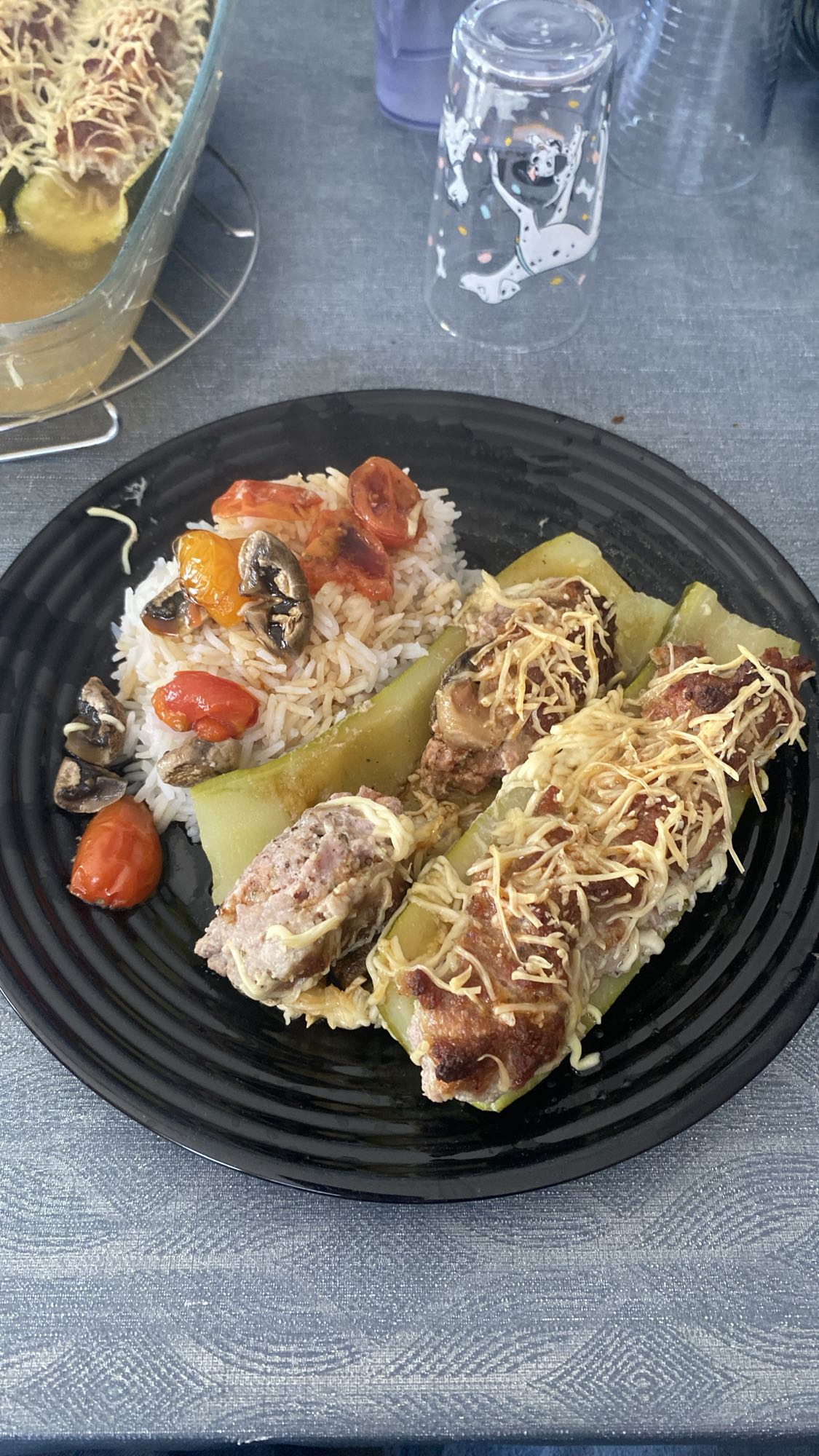 Courgettes farcies au riz