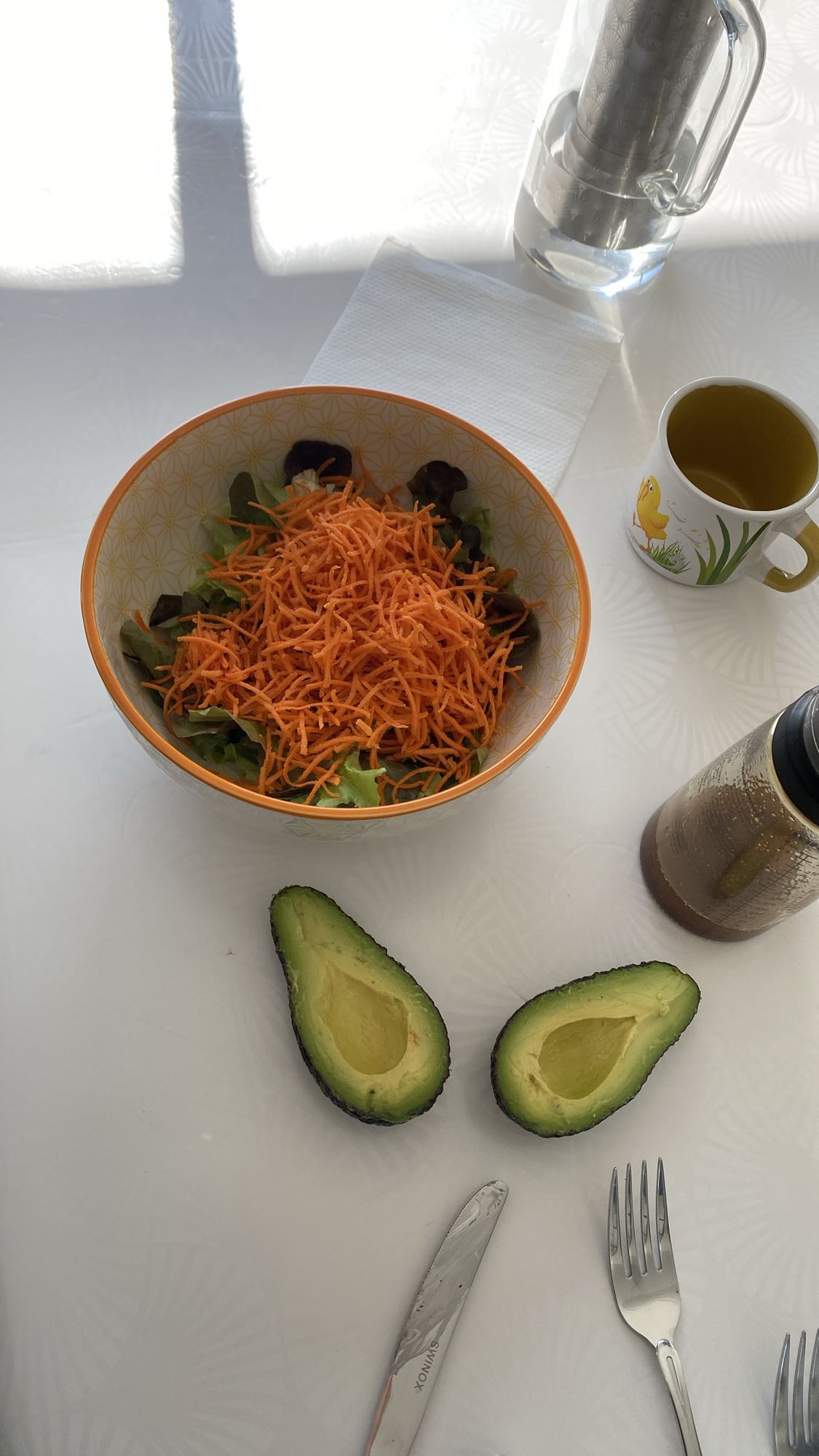 Salade avocat et carottes