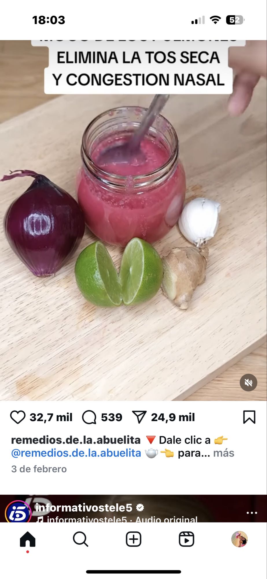 Jarabe casero para la tos