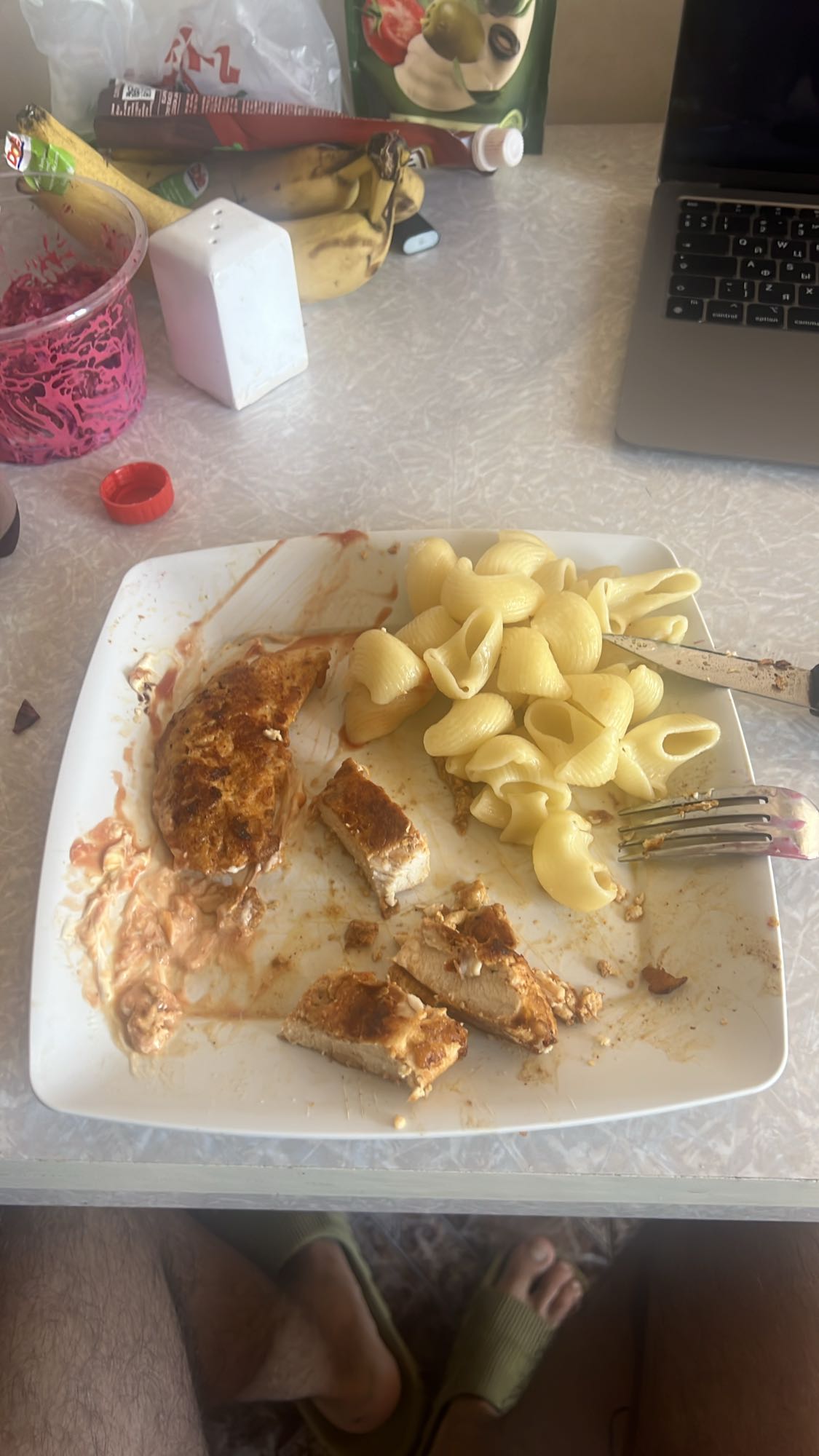 Курица с макаронами