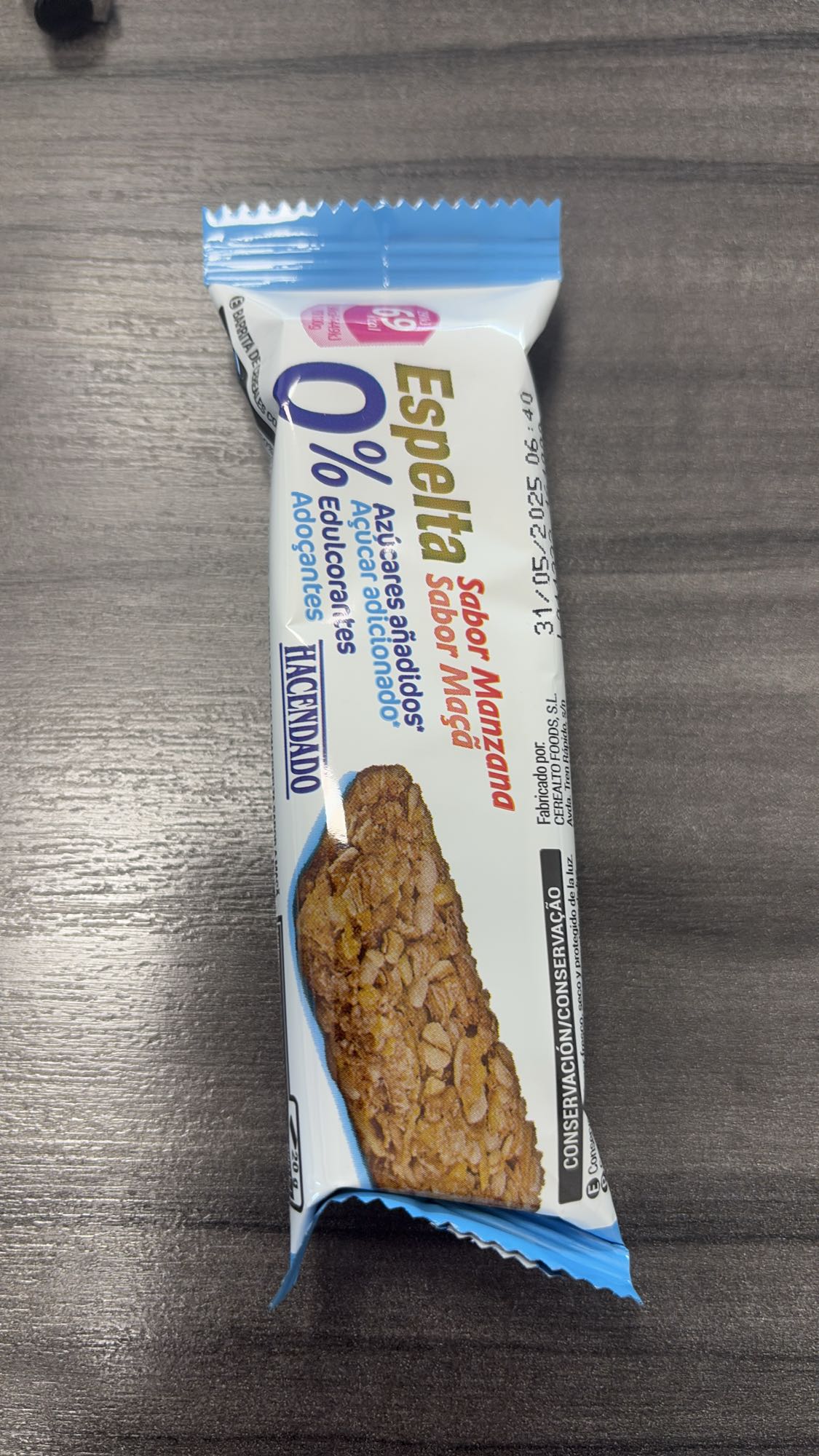 Barra de espelta y manzana