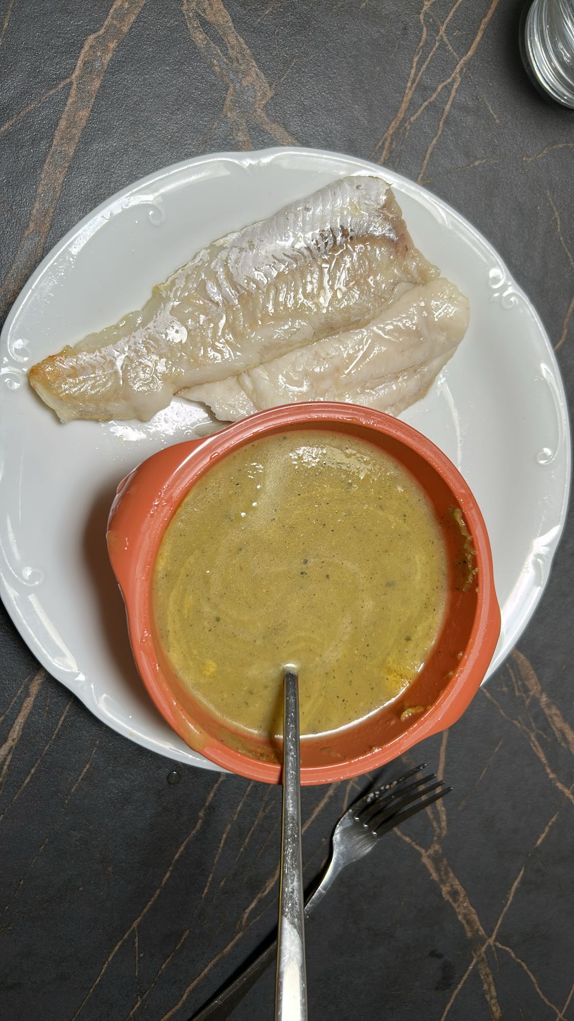 Pescado con crema de verduras