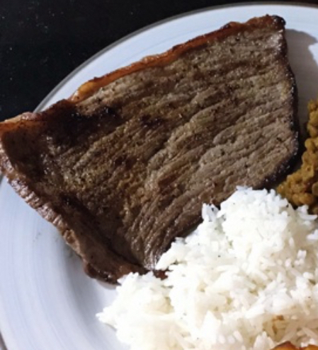 Steak with Rice and Lentils