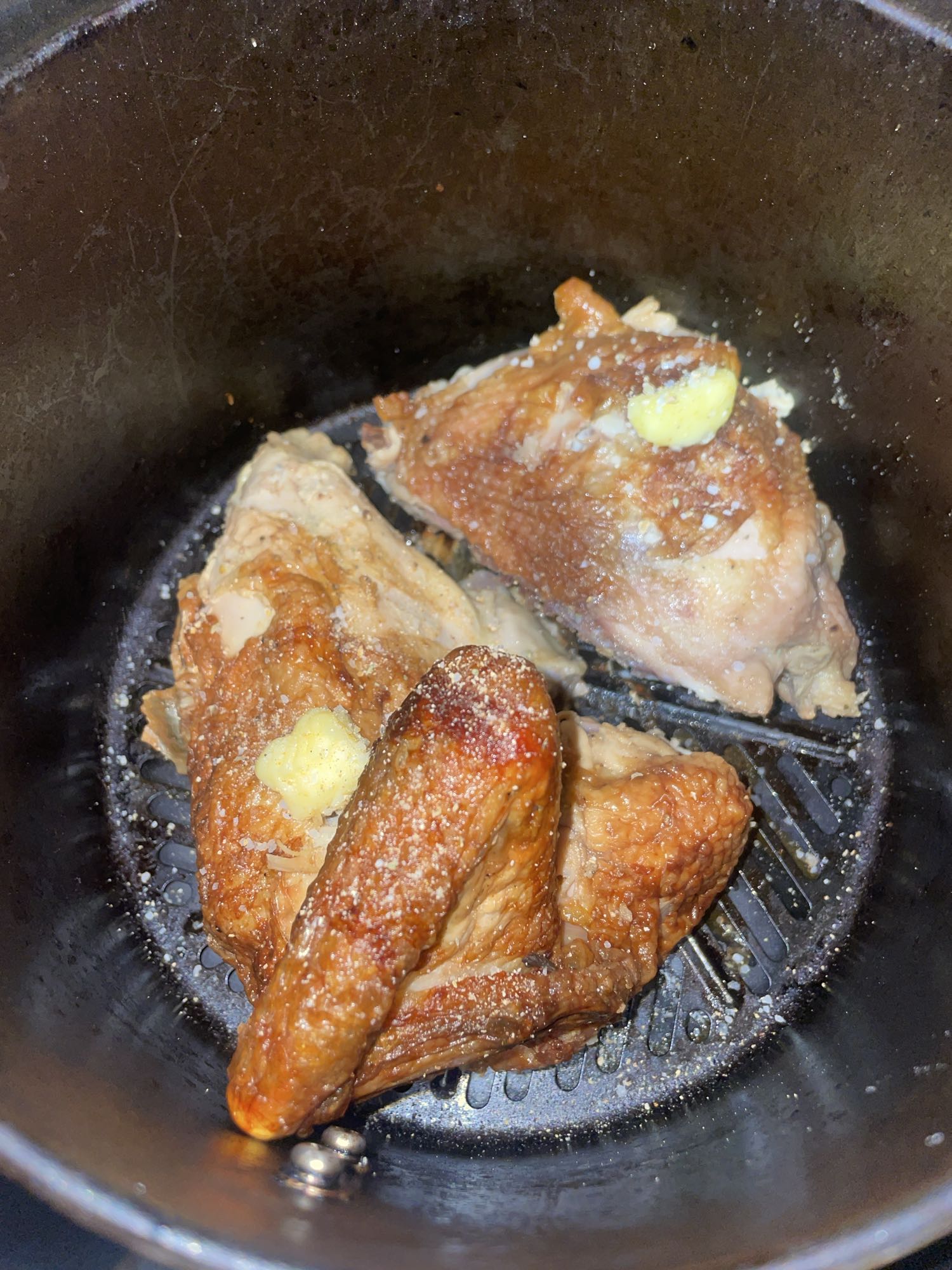 Pollo asado con mantequilla